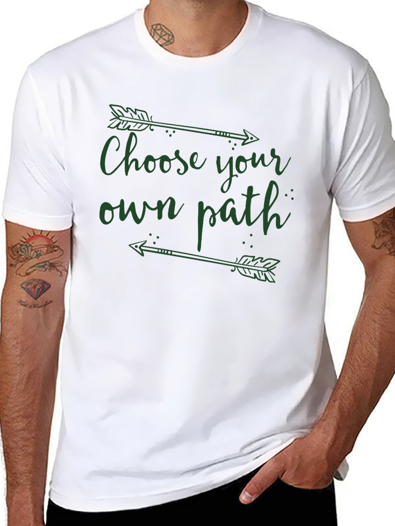 Black Choose Your Own Path Graphic Tee - Stylish Black T-Shirt view 8
