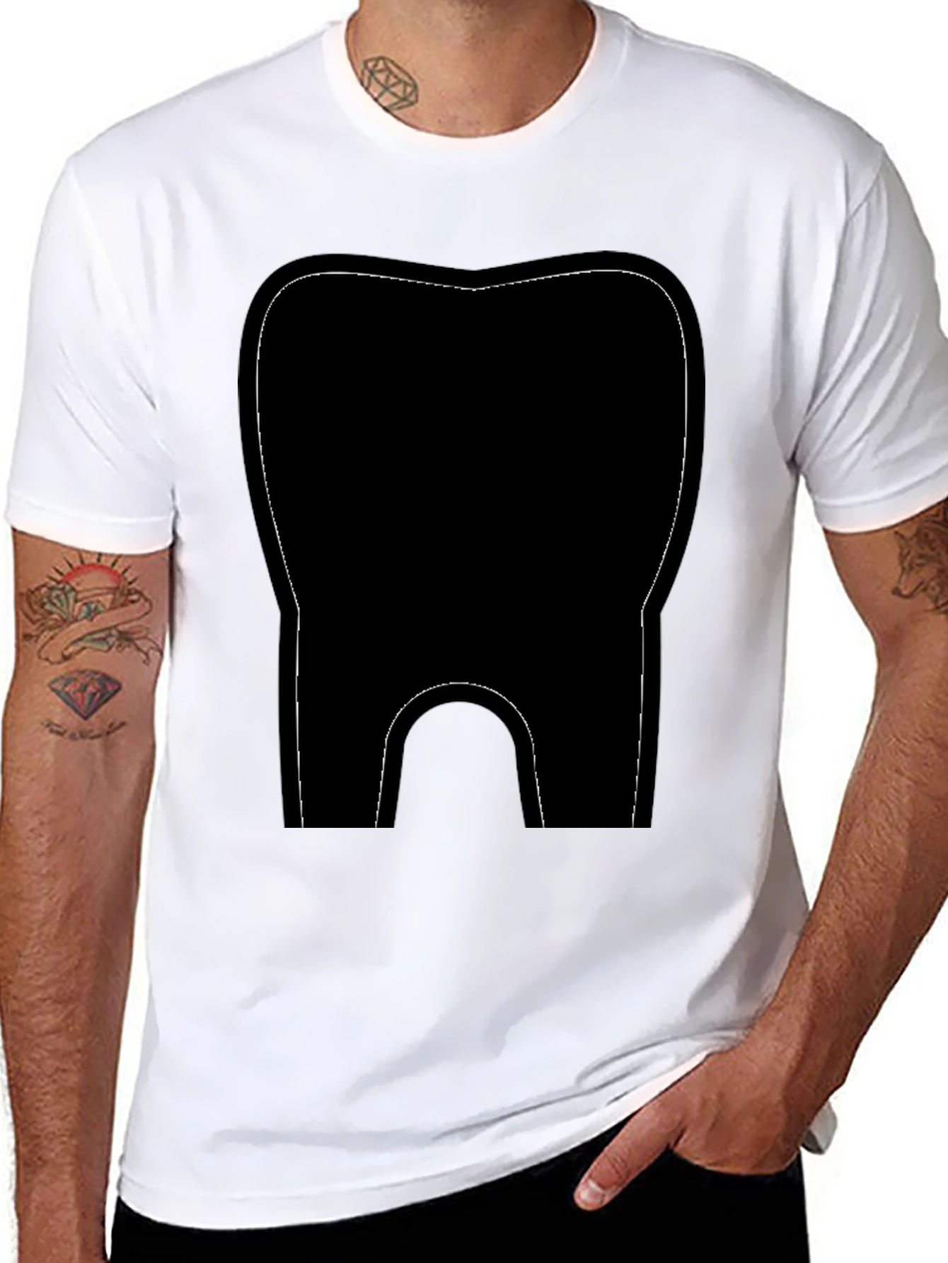 Black Black Tooth Graphic Tee - Dental Humor Shirt view 8