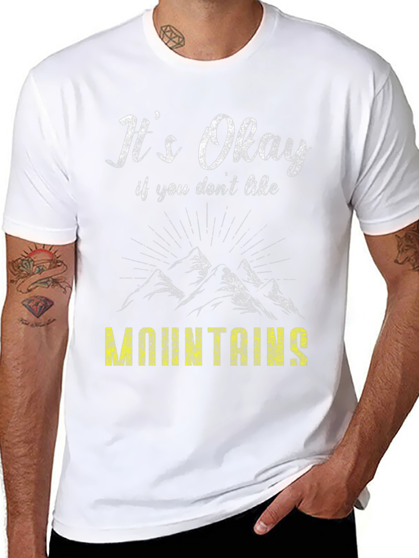 Black It's Okay Mountains Graphic Tee view 8