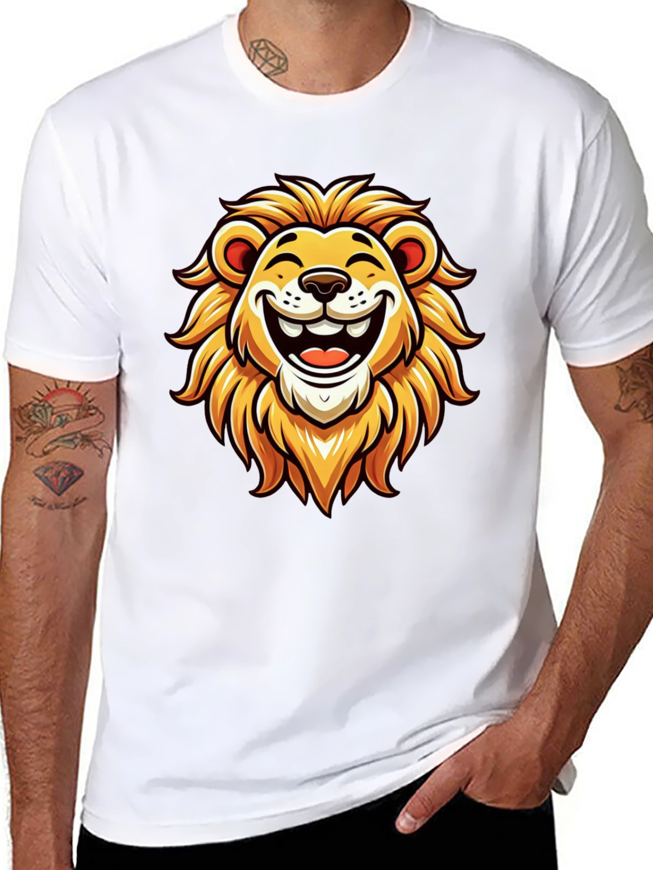 Black Lion Graphic Tee - Black Cotton T-Shirt view 8