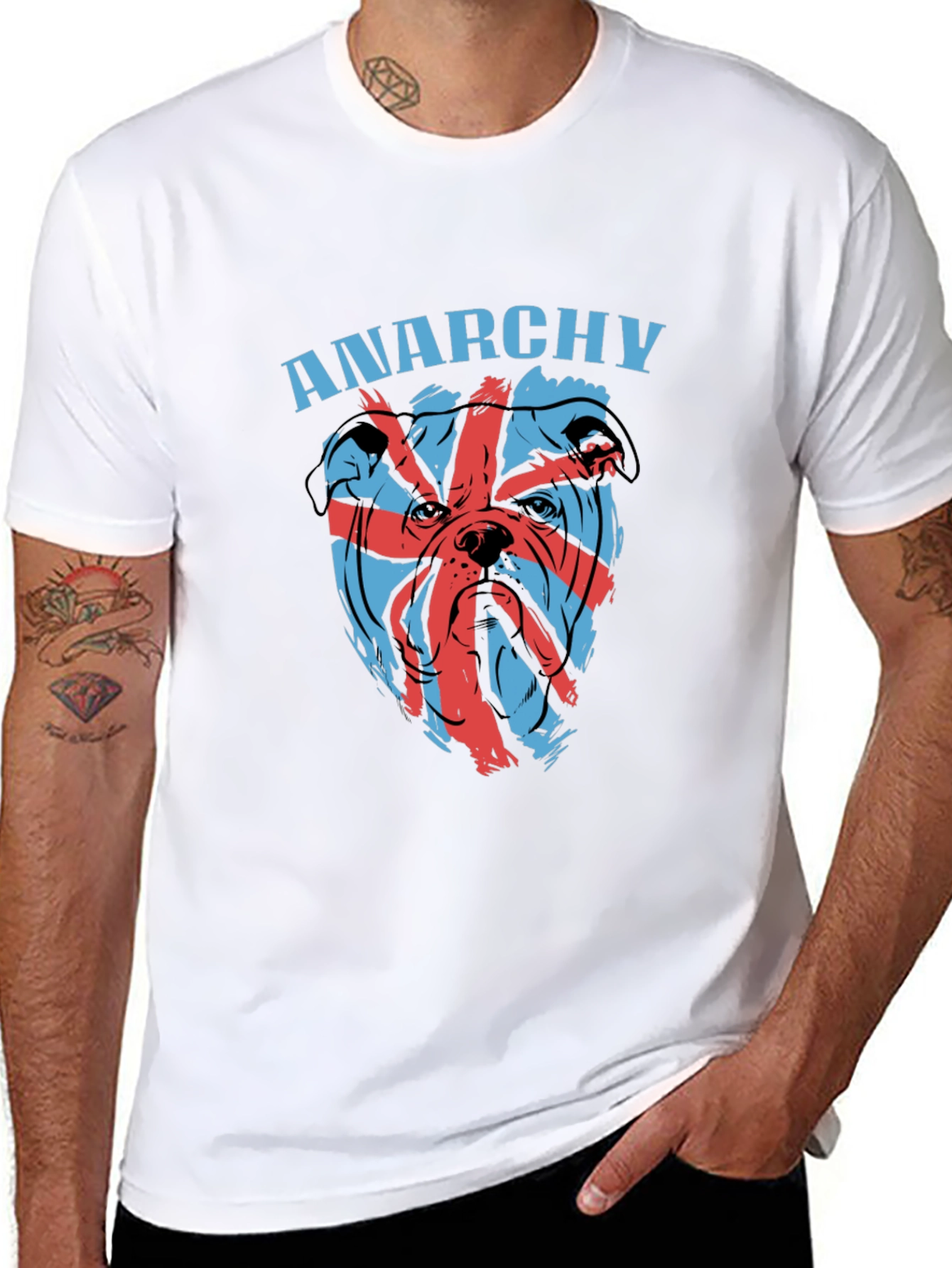 Black Anarchy Bulldog Graphic Tee - Edgy Style view 8