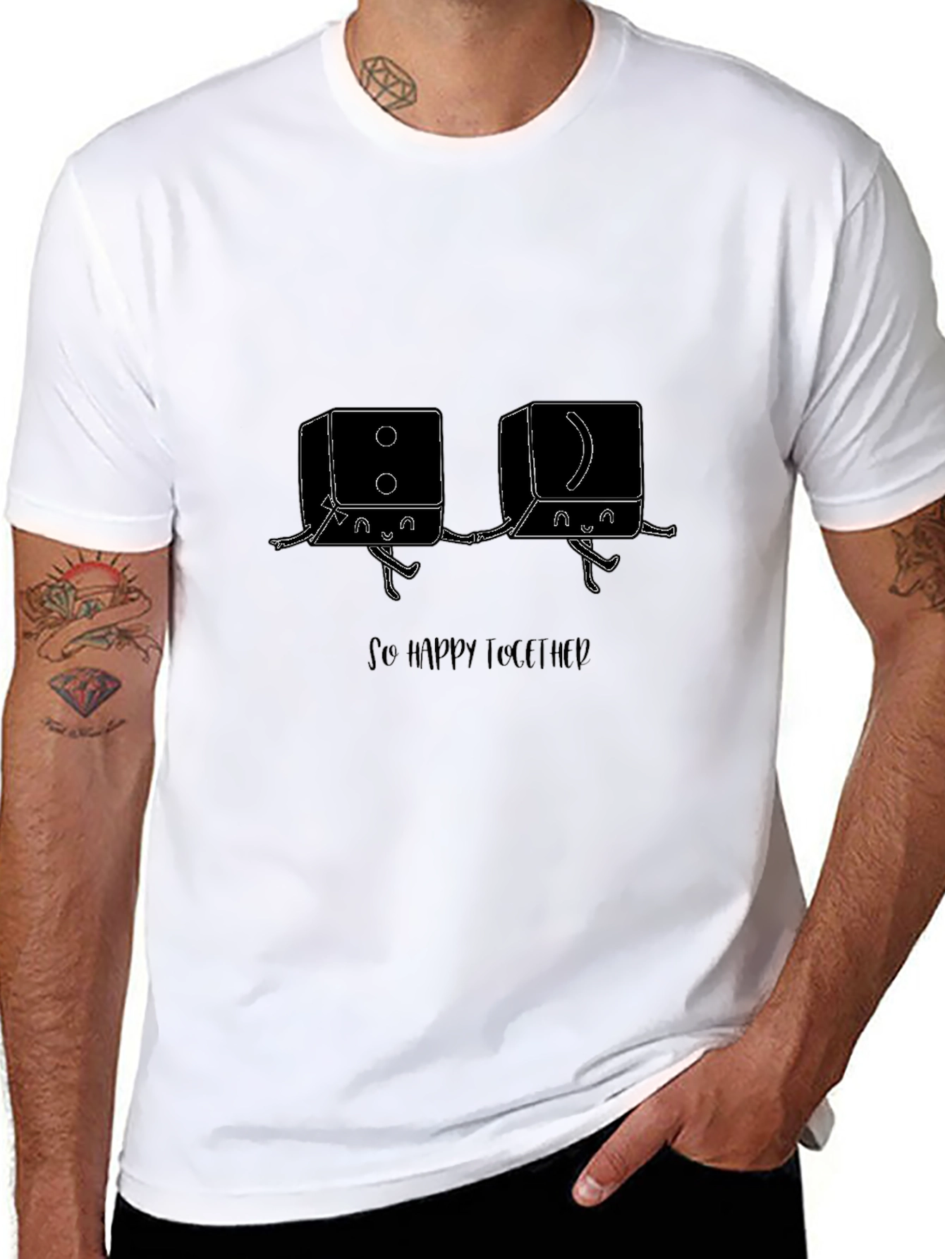 Black So Happy Together Black Graphic T-Shirt view 8