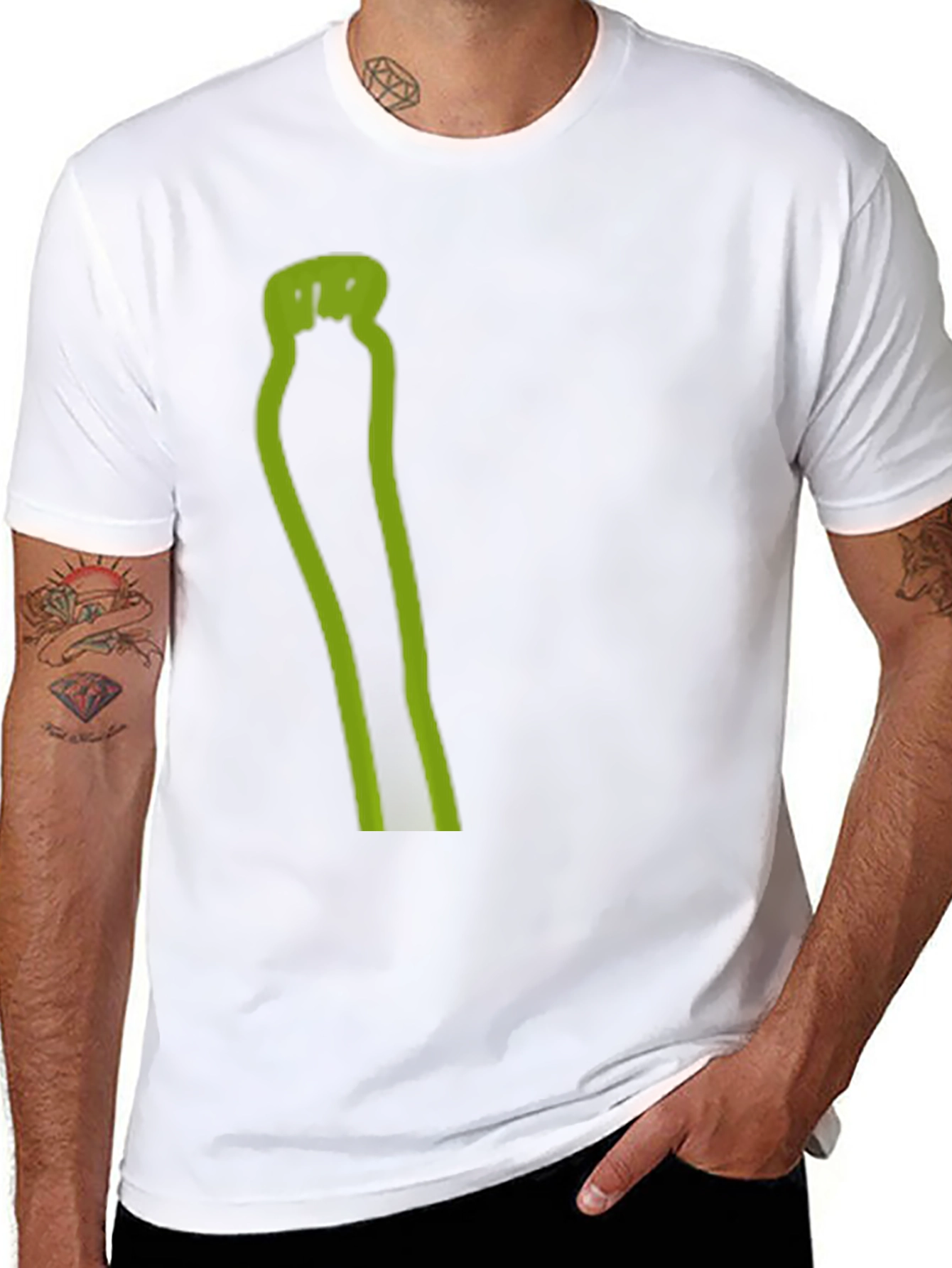 Unique Graphic Tee - Quirky Green Design - 8