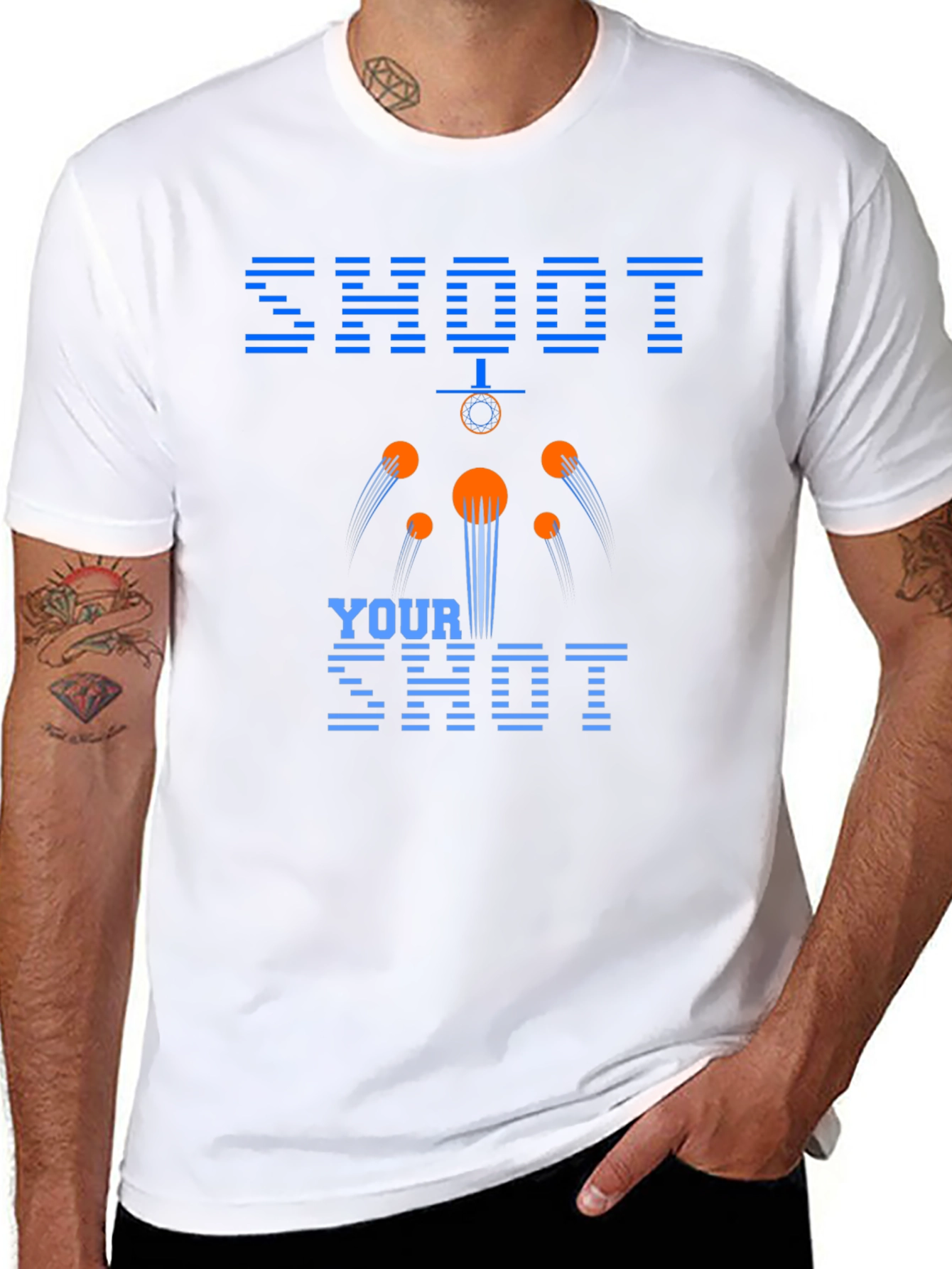 Black Shoot Your Shot Graphic Tee - Cool Casual Shirt view 8