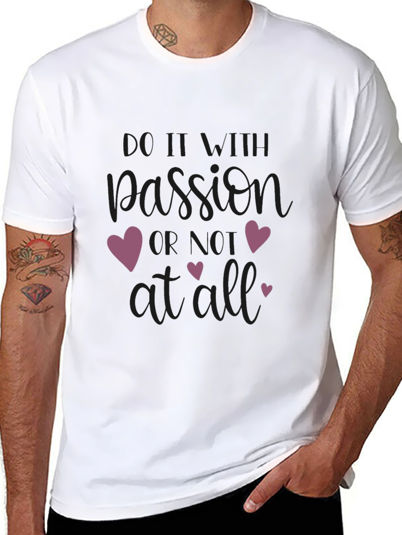 Black Passion Heart Graphic Black T-Shirt view 8