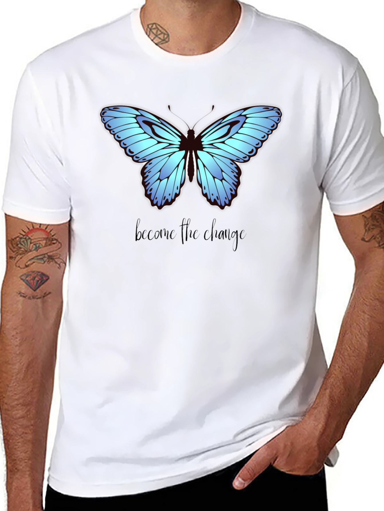 Black Butterfly Change Graphic Tee view 8