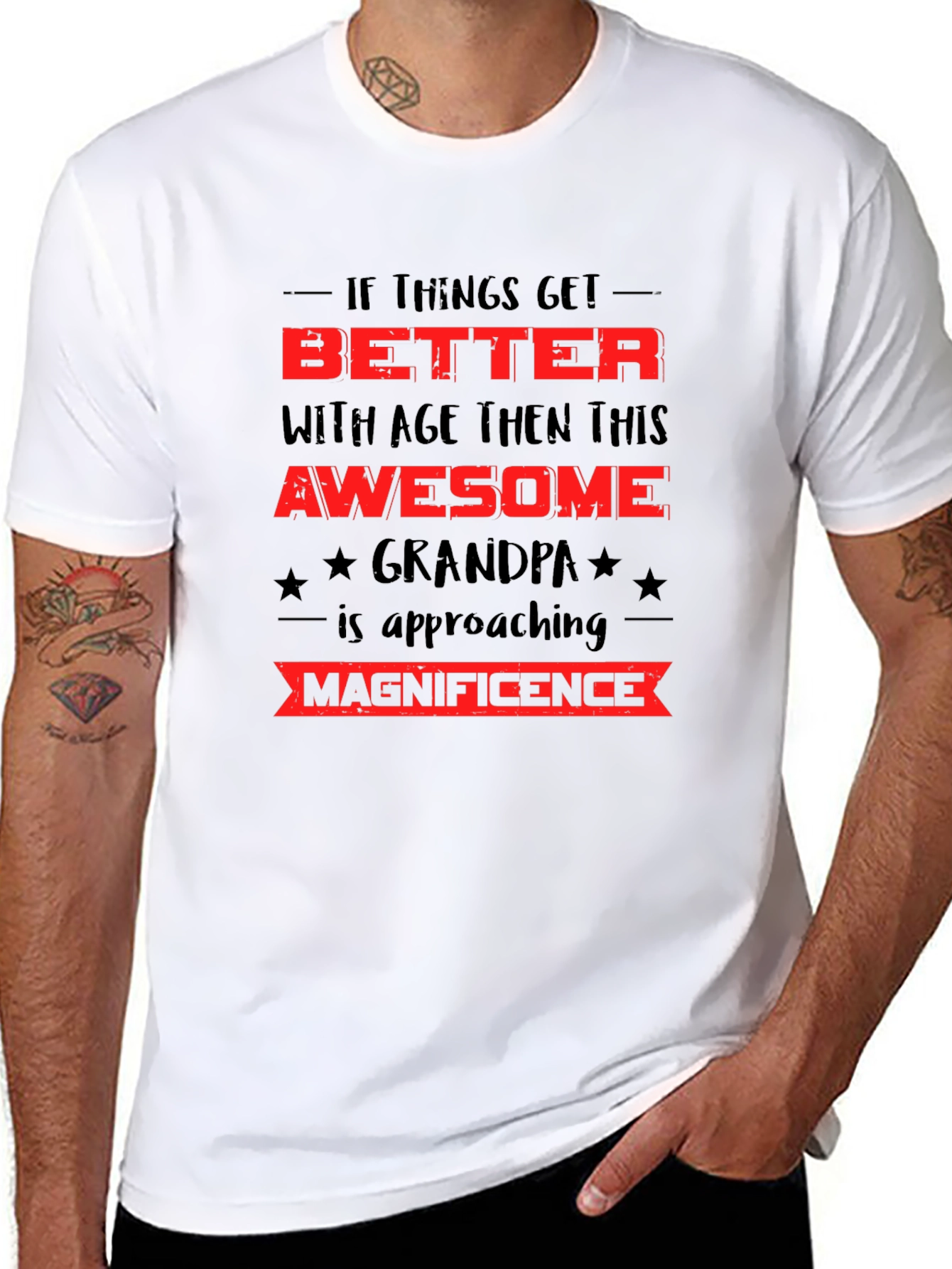 Black Awesome Grandpa T-Shirt - Better With Age view 8
