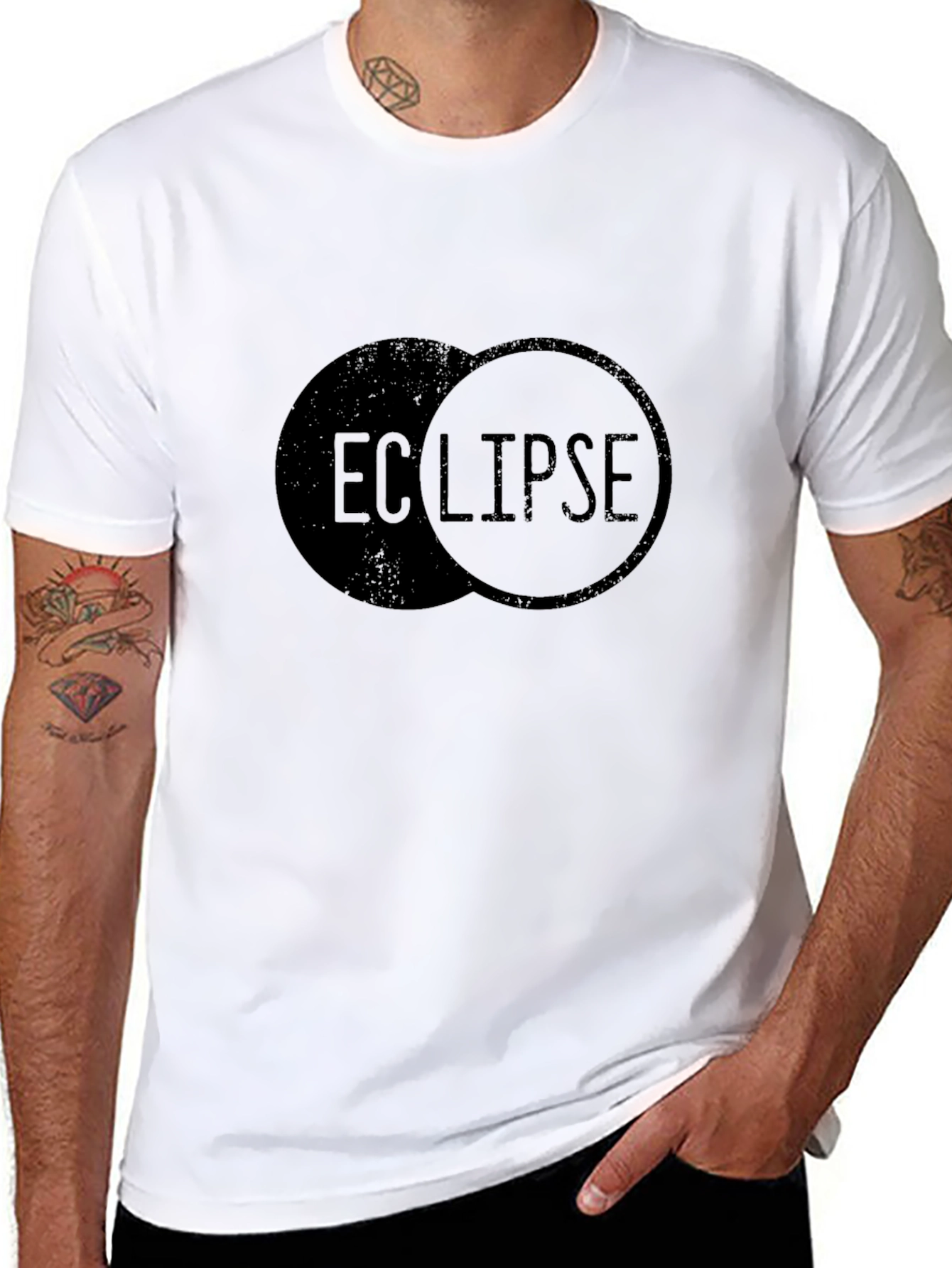 Black Eclipse Graphic Print Black T-Shirt view 8