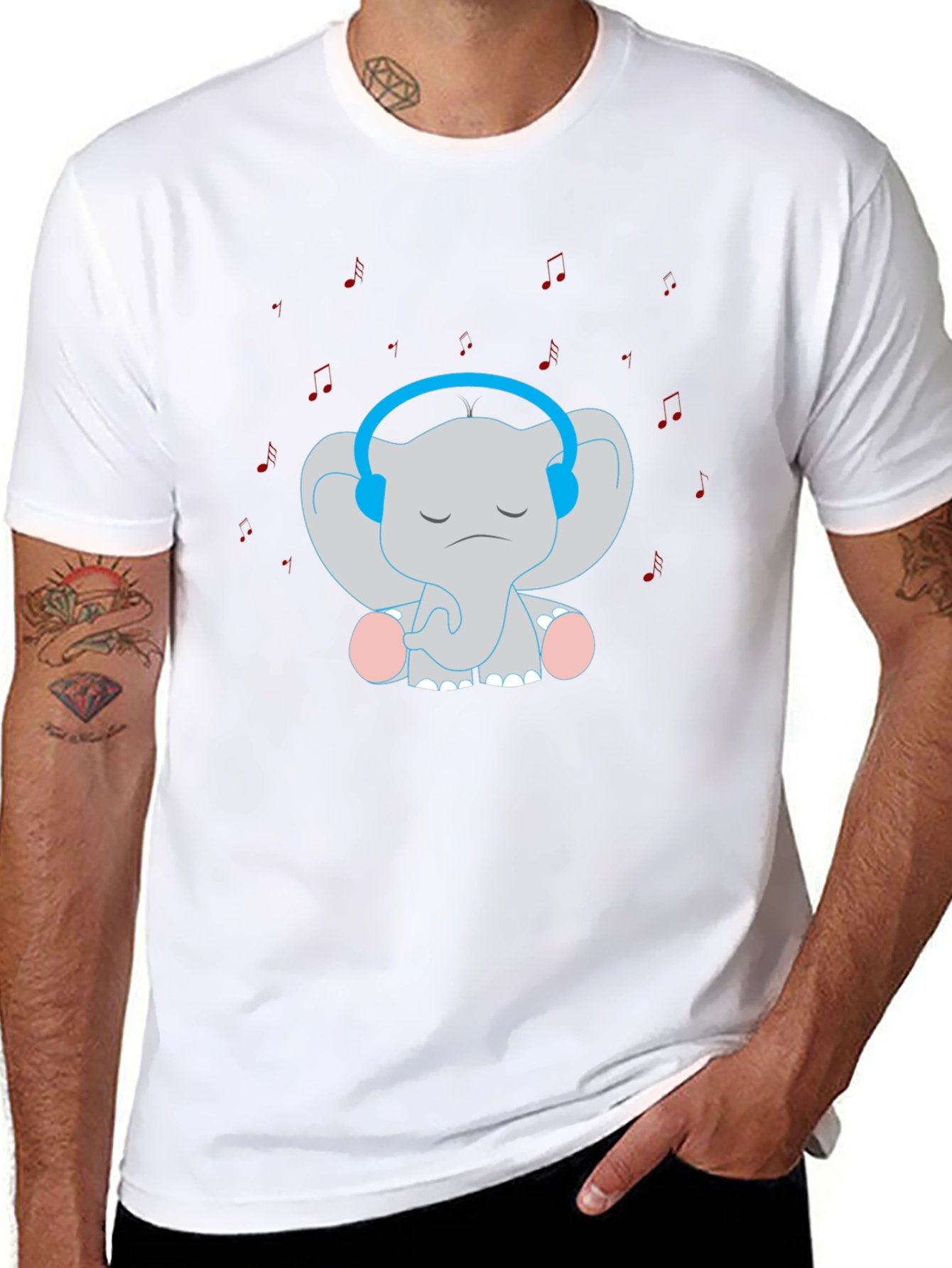 Black Elephant Tunes T-Shirt: Cute Music Lover Tee view 8