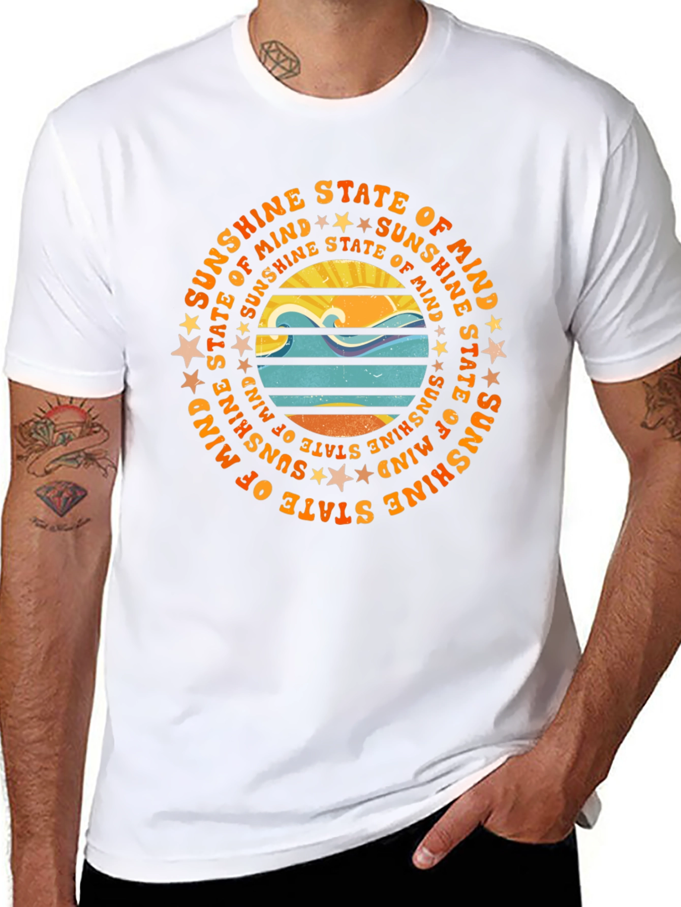 Black Sunshine State of Mind Graphic Tee - Stylish Unisex T-Shirt view 8