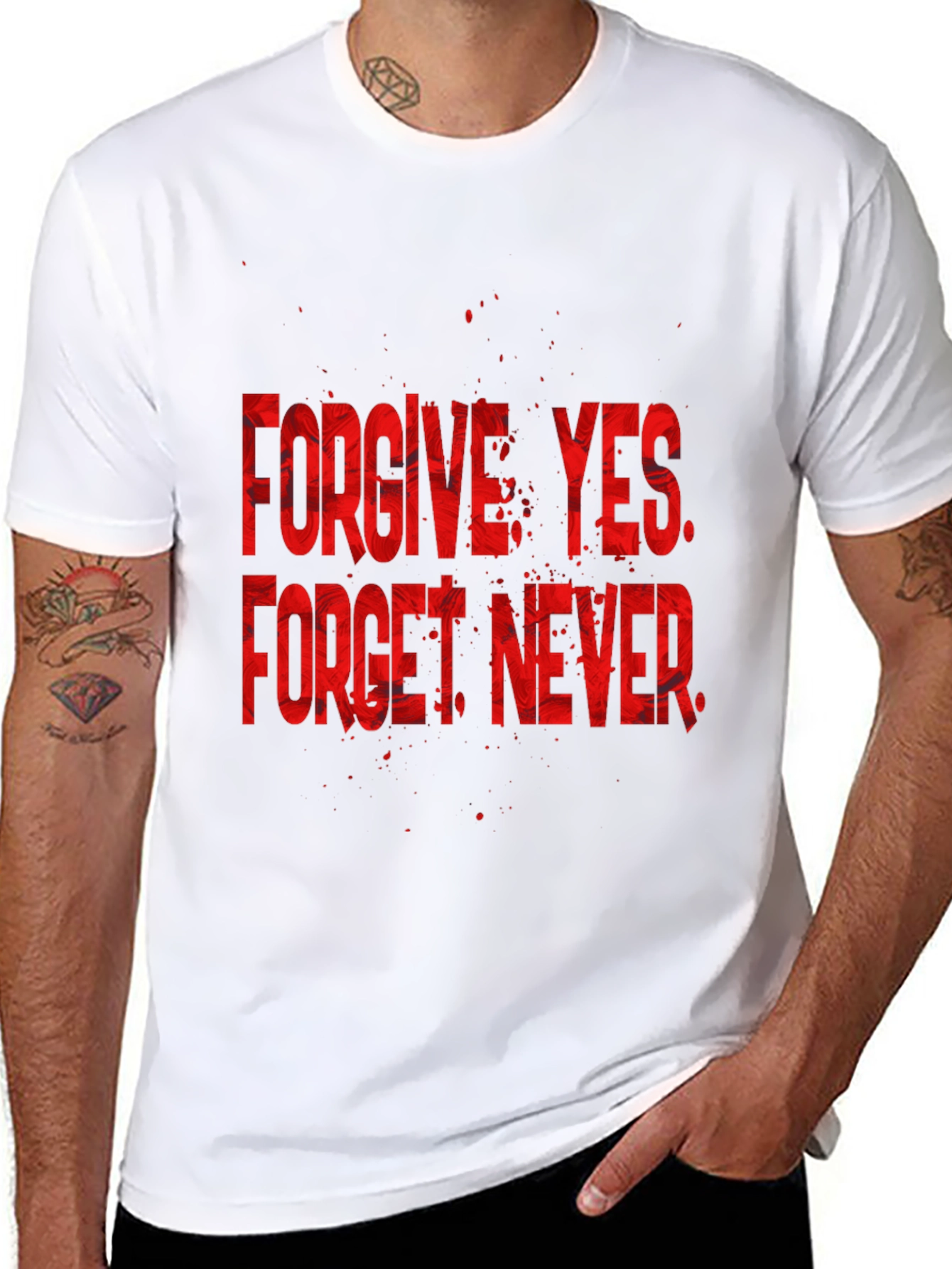 Black Forgive Yes Forget Never Graphic Tee - Black view 8