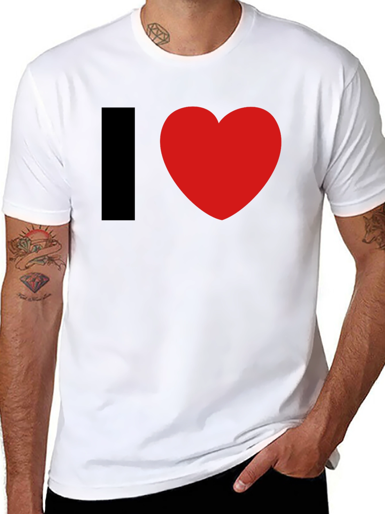 Black I Heart Graphic Tee - Black Cotton Blend T-Shirt view 8