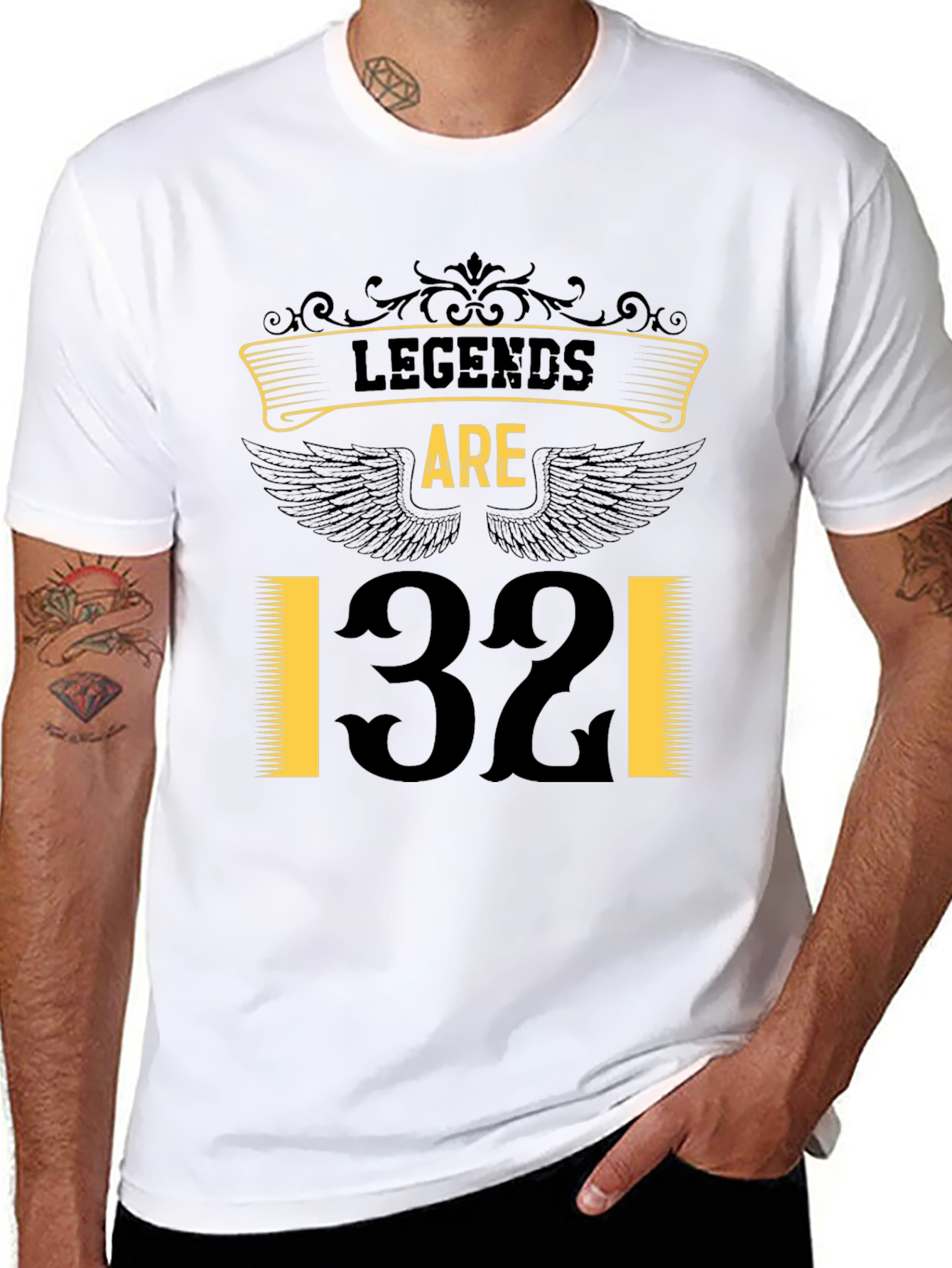 Black Legends Are 32 T-Shirt - Black view 8