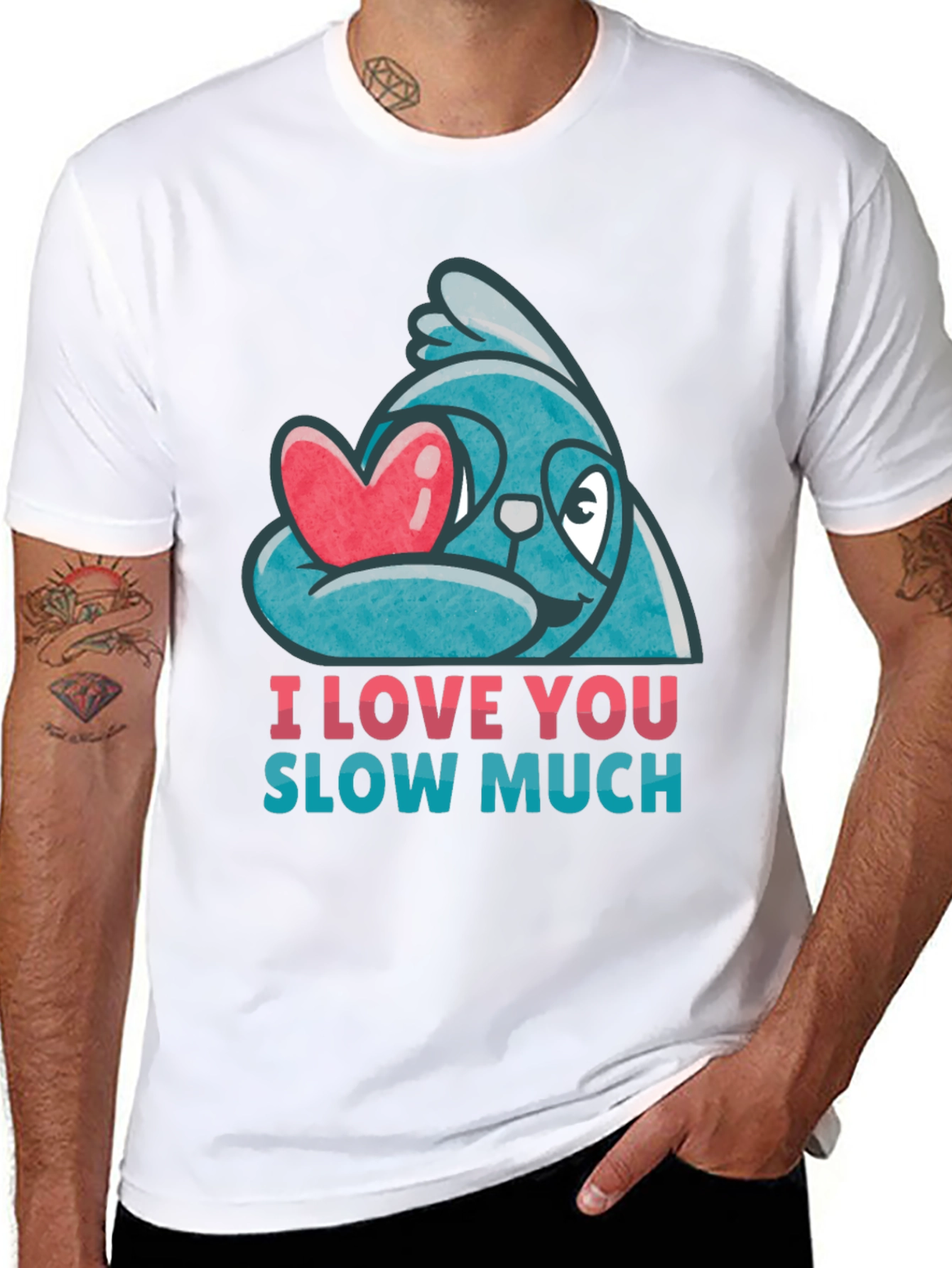 Black I Love You Slow Much Sloth Graphic Tee view 8