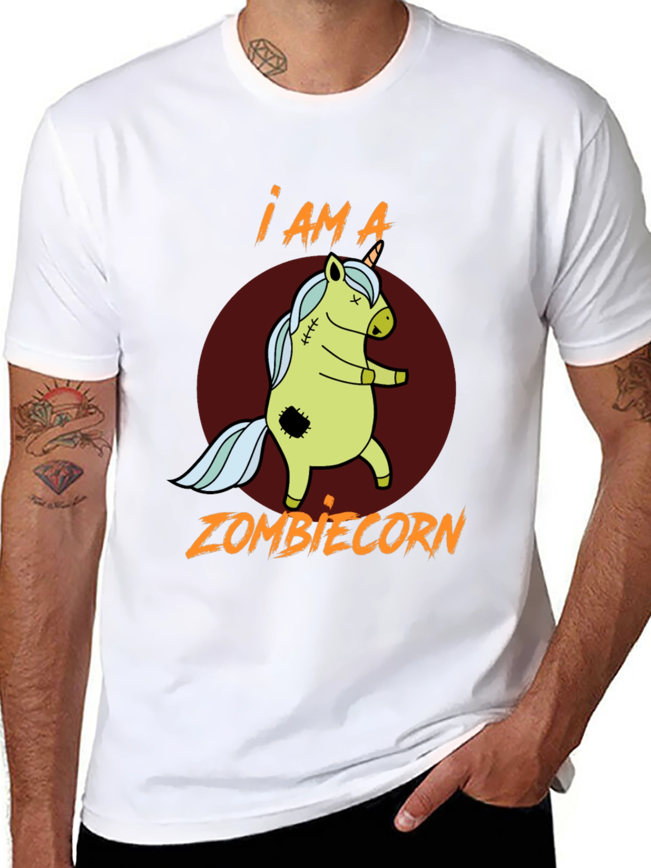 Black Zombiecorn T-Shirt - I am a Zombiecorn view 8