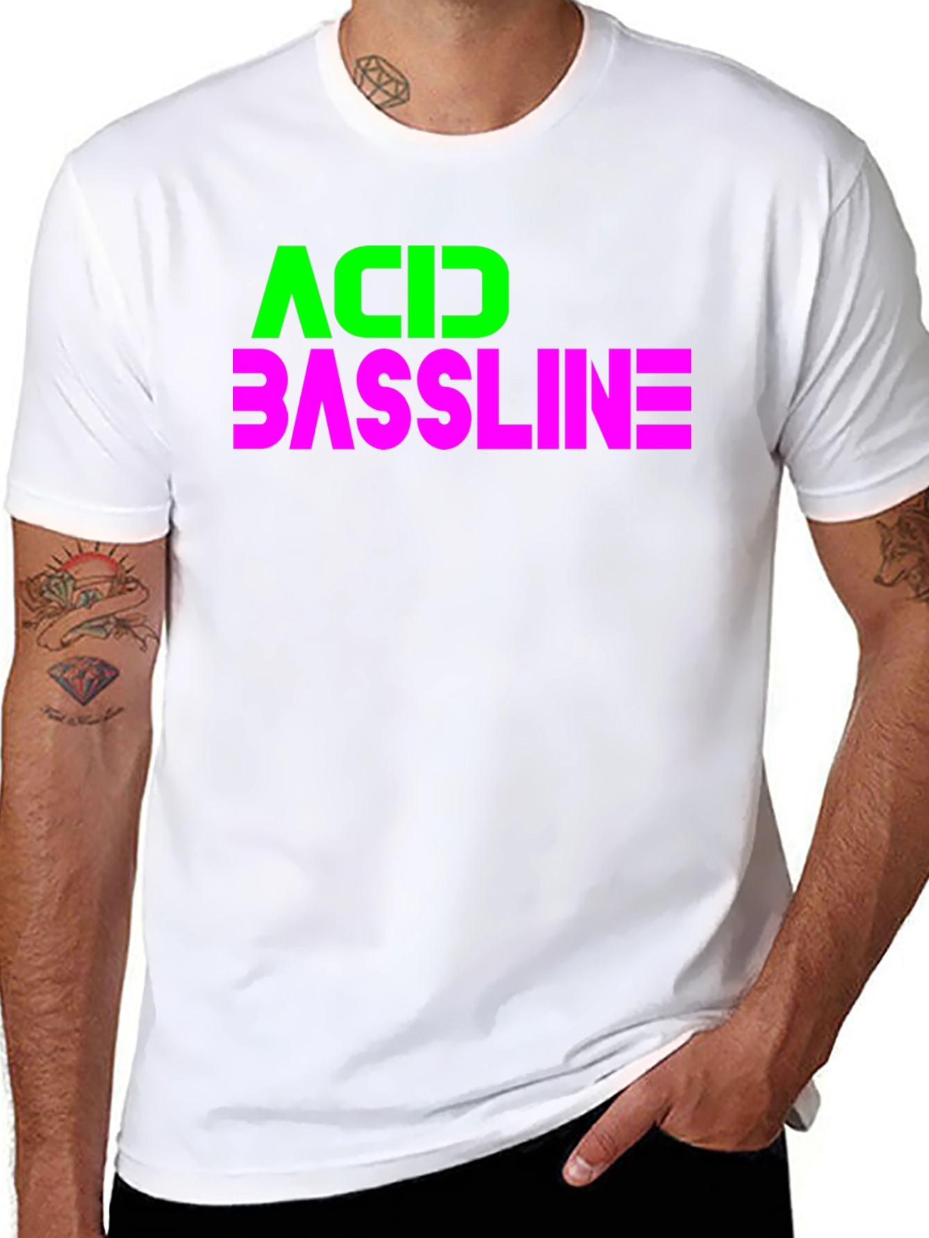 Black Acid Bassline Graphic Tee - Bold Statement Shirt view 8