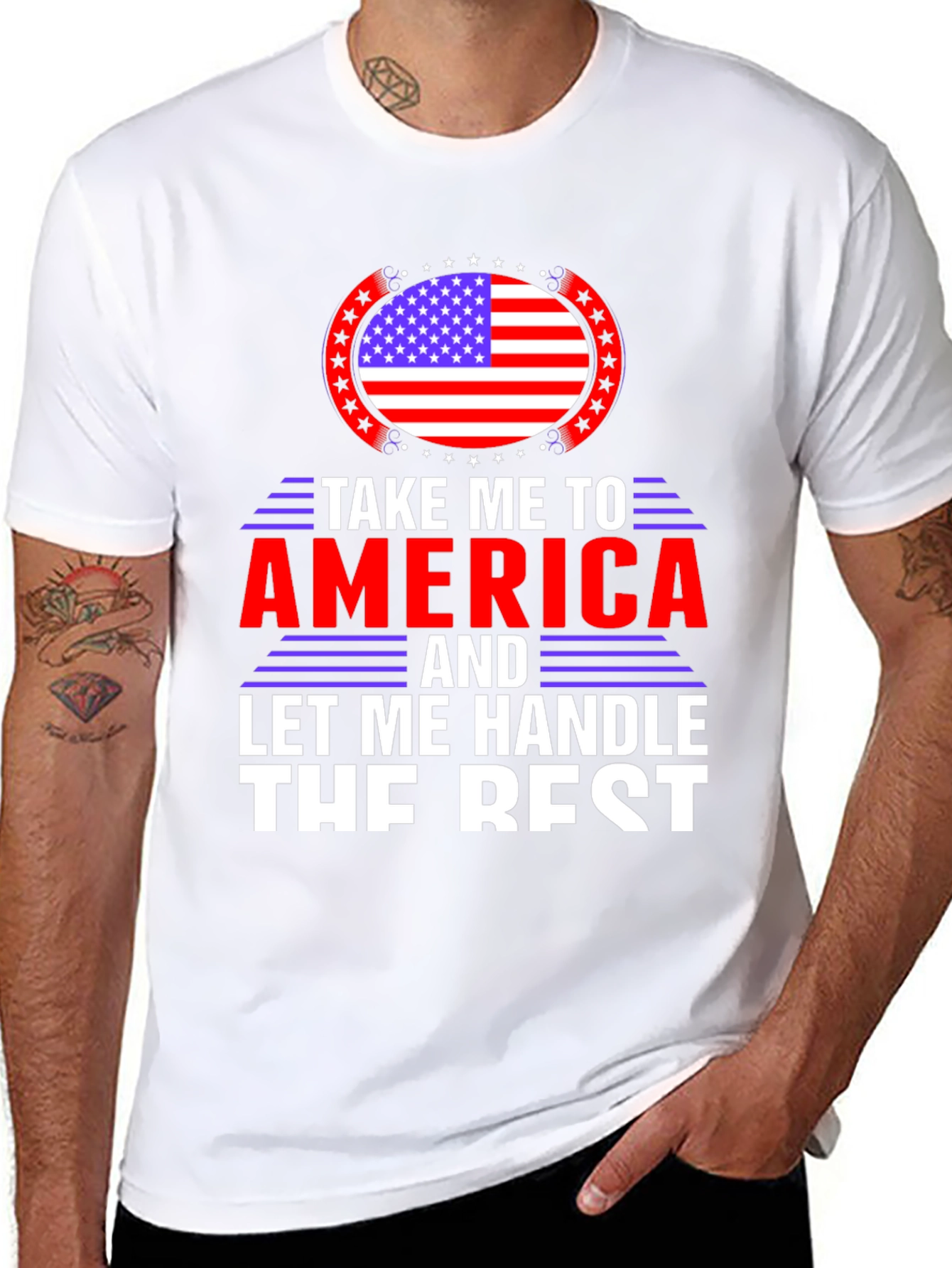 Black America Patriotic T-Shirt view 8