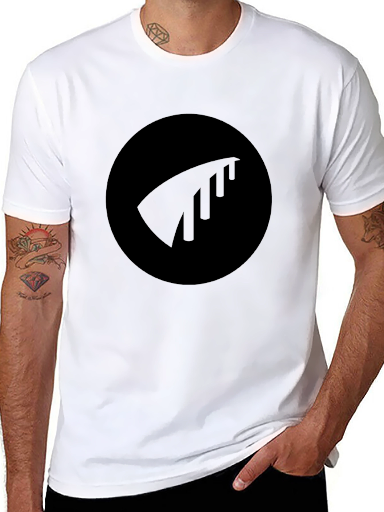 Black Black Tee with Minimalist Logo view 8