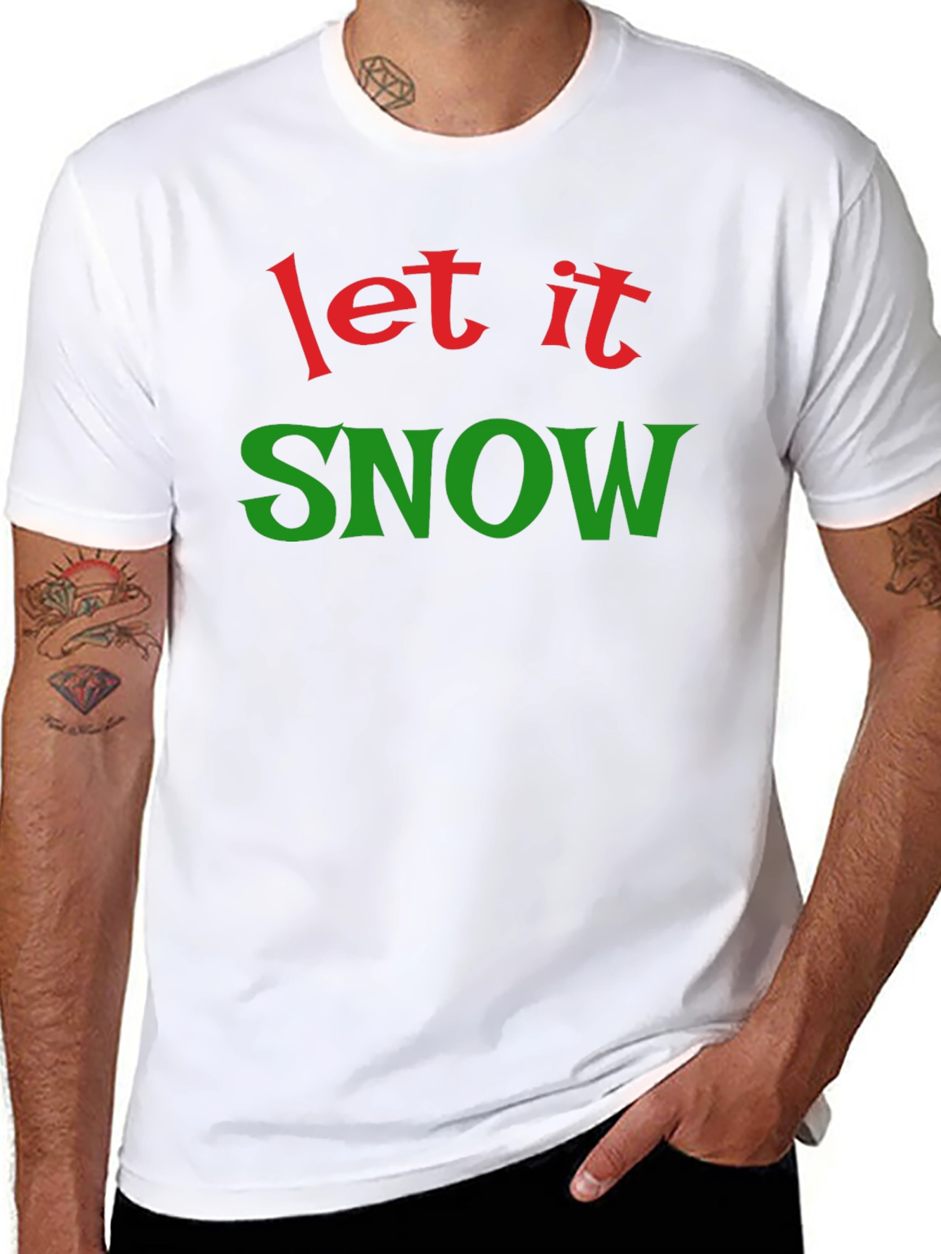 Black Let It Snow Christmas Holiday T-Shirt view 8