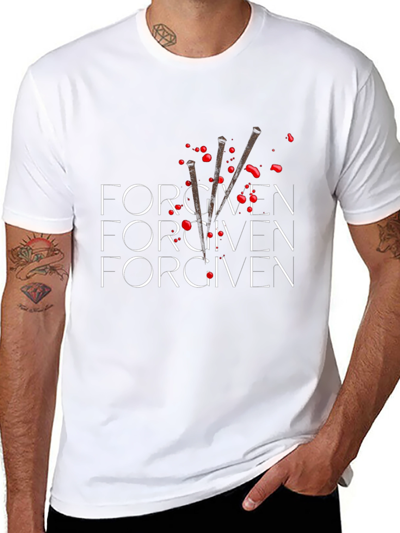 Black Forgiven Graphic Tee - Black Cotton Blend view 8