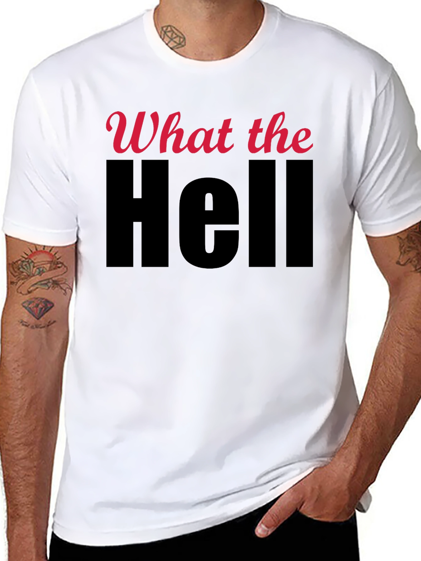 Black What the Hell Graphic T-Shirt view 8