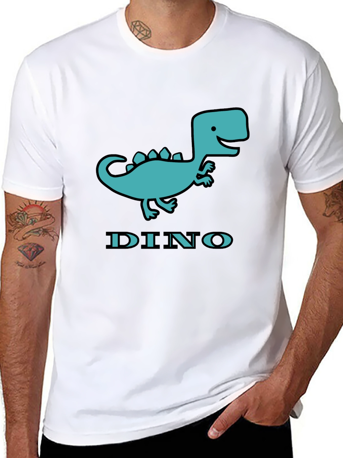 Black Dino T-Shirt - Cute Cartoon Dinosaur Graphic Tee view 8
