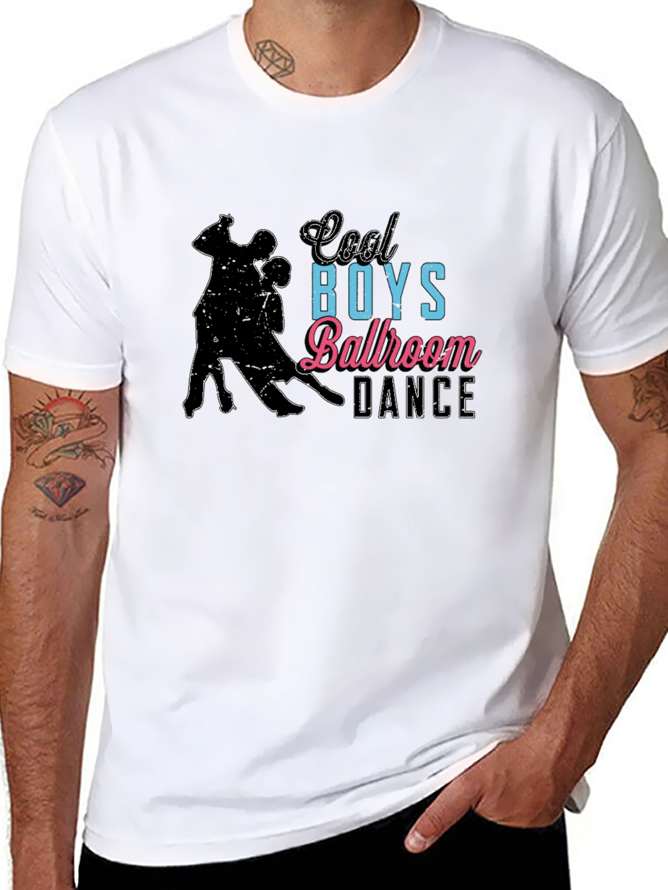 Black Cool Boys Ballroom Dance Graphic T-Shirt view 8