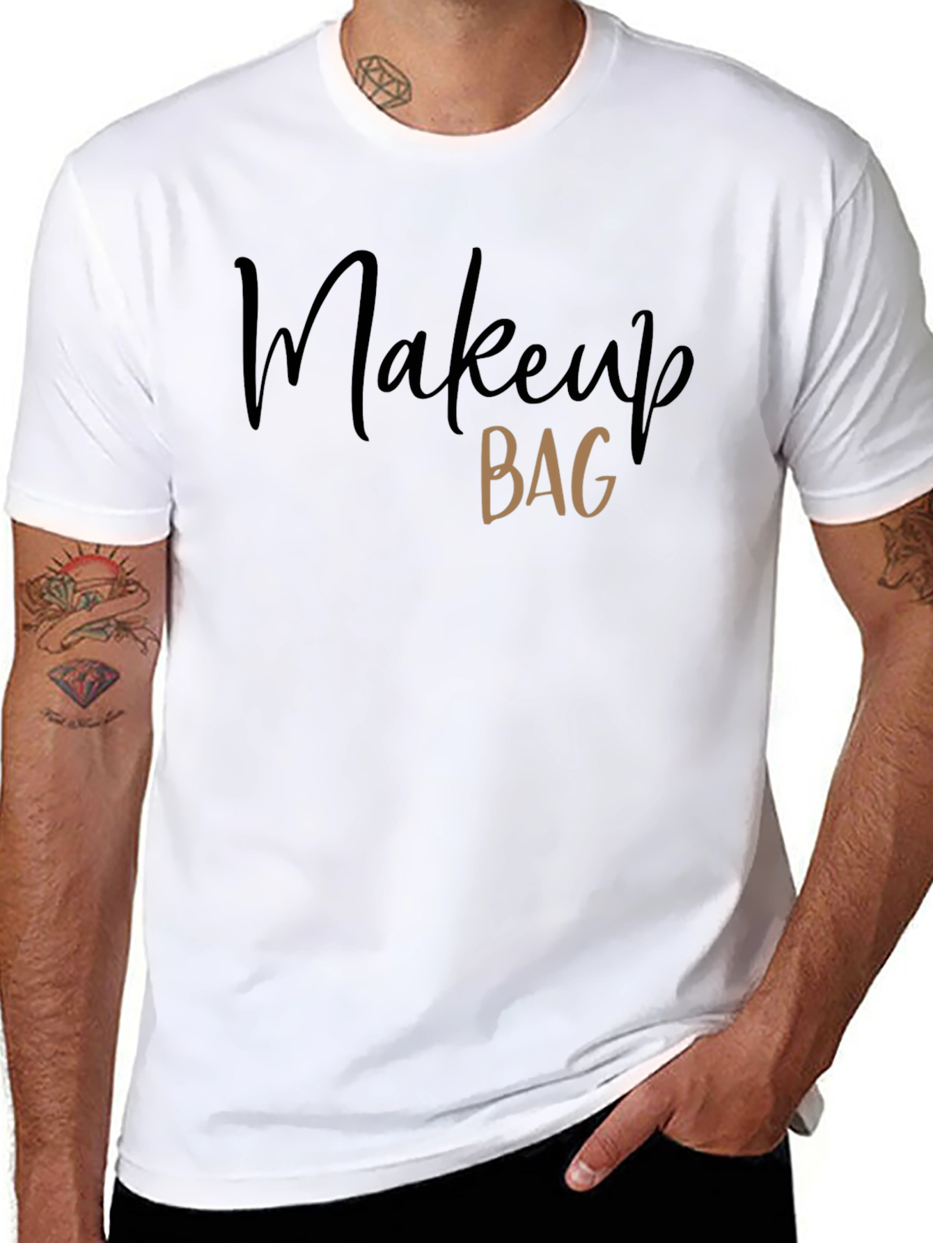 Black Makeup Bag Graphic T-Shirt view 8