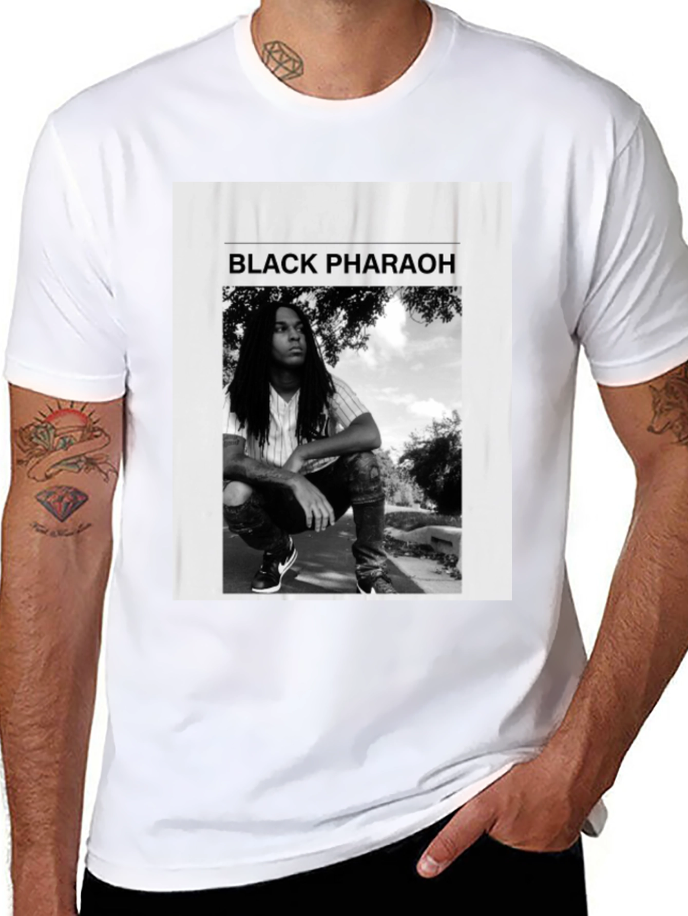 Black Black Pharaoh Graphic Tee - Unisex Soft Cotton T-Shirt view 8