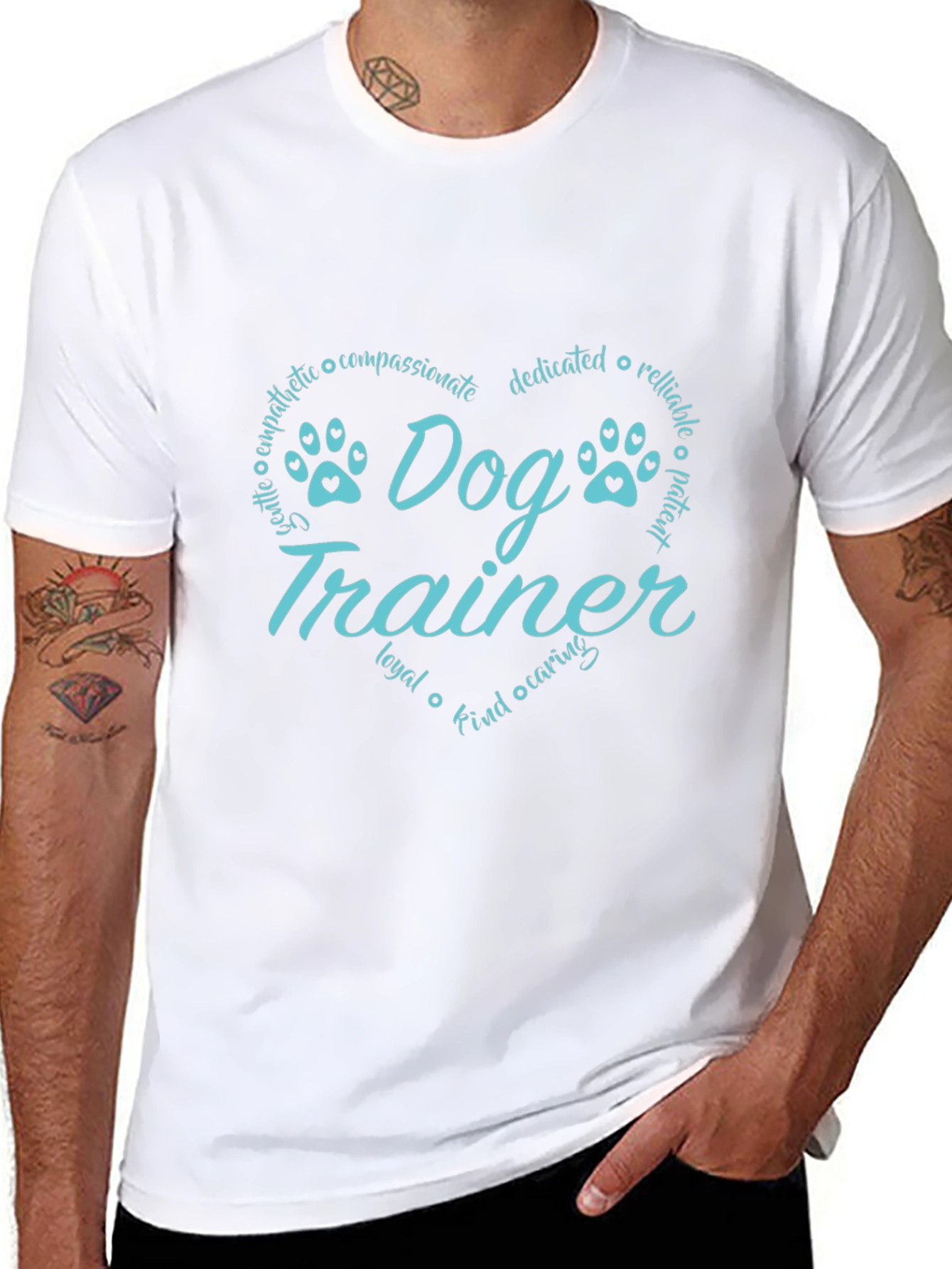 Black Dog Trainer Heart Graphic Tee - Black view 8