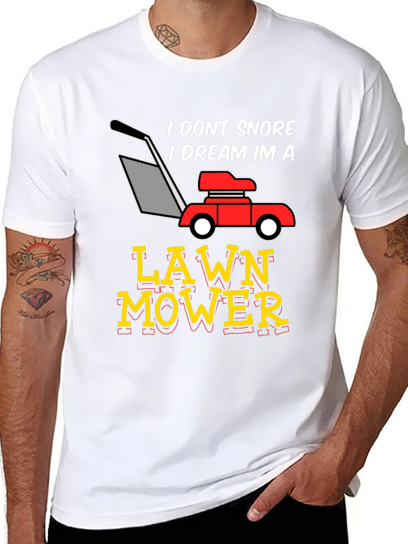 Black Dream Lawn Mower Graphic Tee - Humorous Snoring Shirt view 8