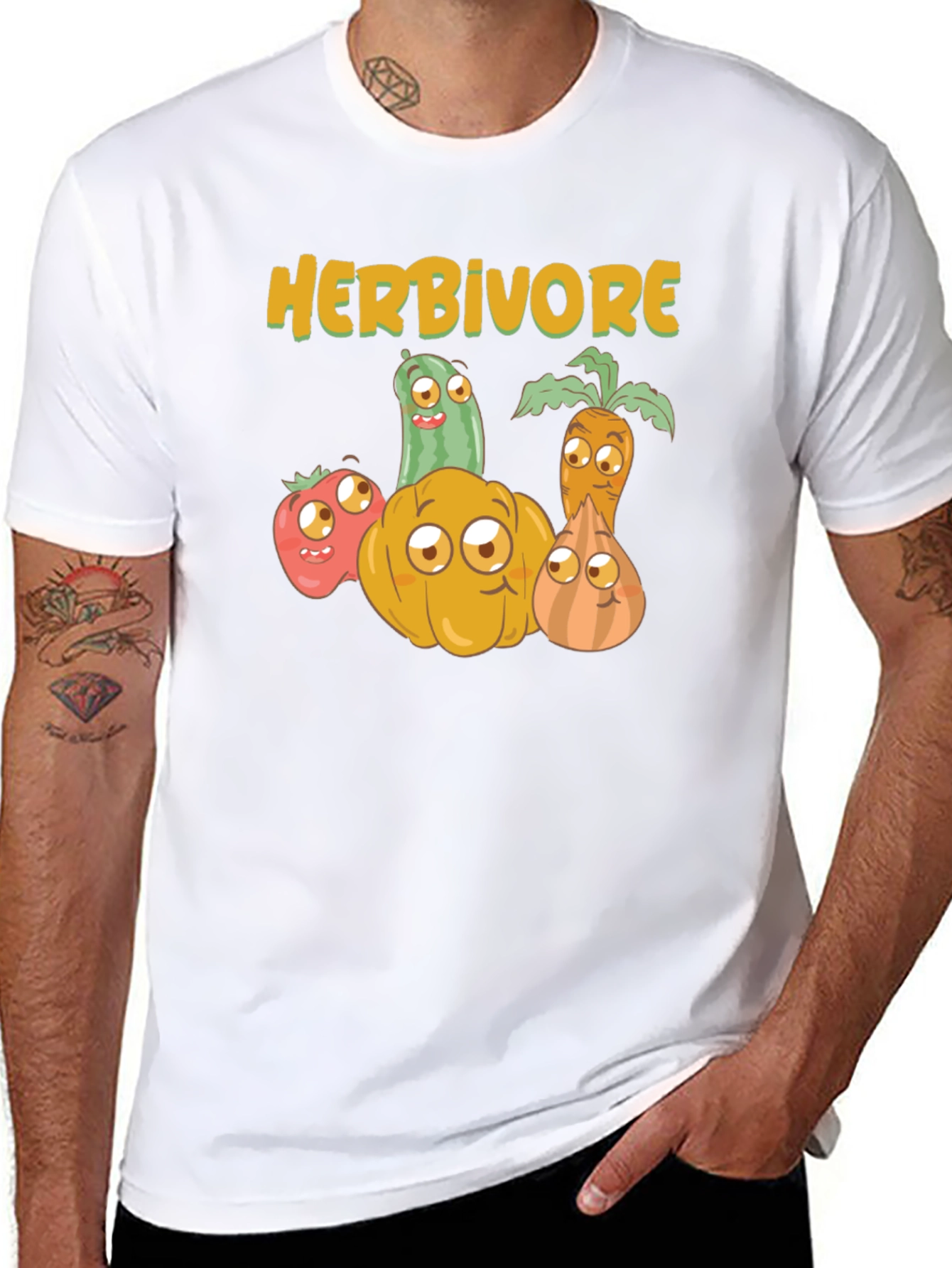 Herbivore Vegan T-Shirt - Cute Vegetable Design - 8
