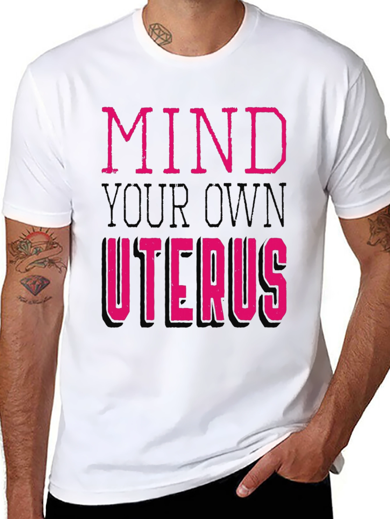 Black Mind Your Own Uterus Graphic Tee view 8