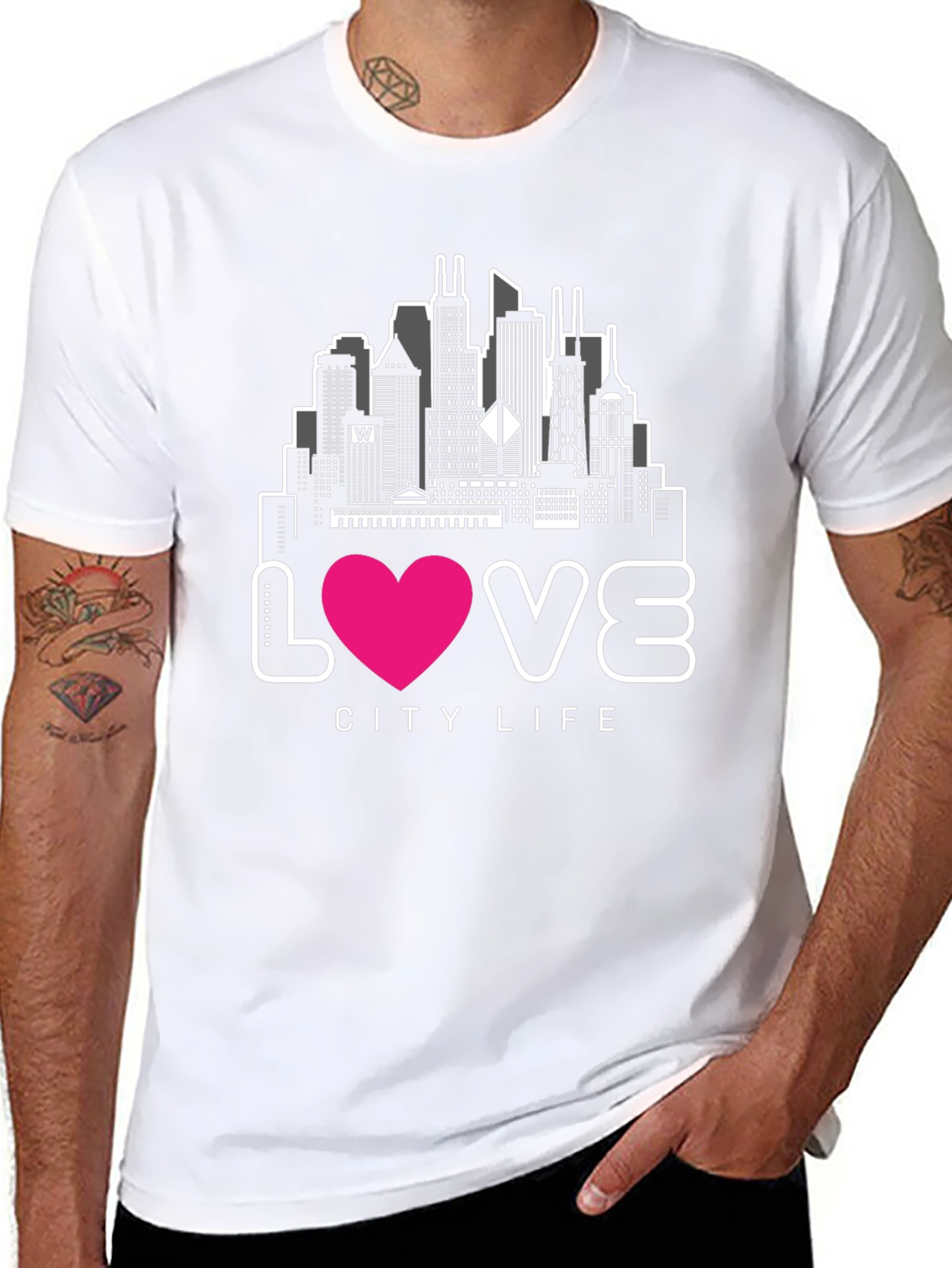 Black Love City Life Graphic Tee - Black view 8