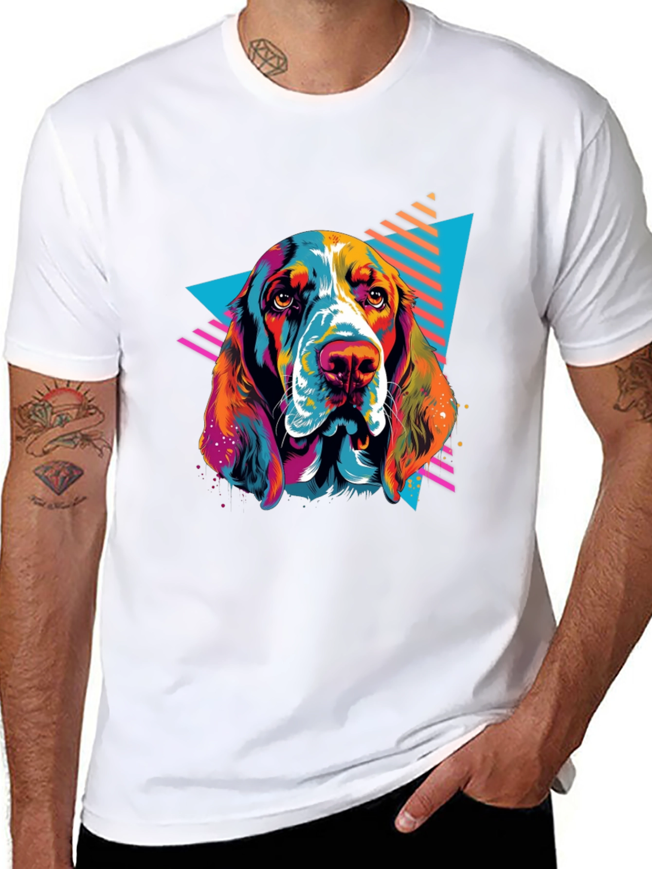 Black Retro Dog Graphic Tee - Black view 8