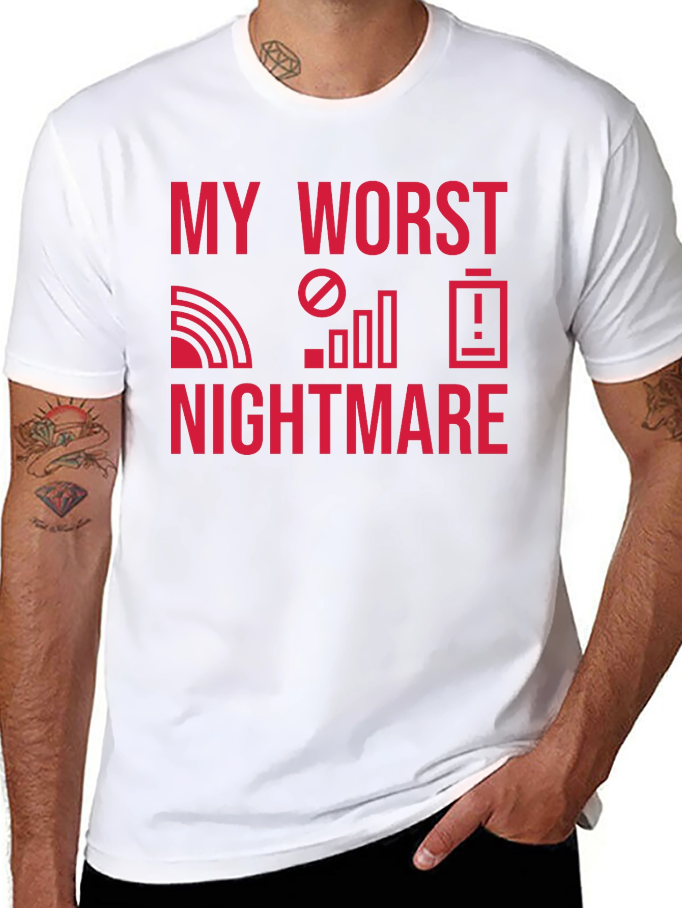 Black My Worst Nightmare T-Shirt - No Signal, No Battery! view 8