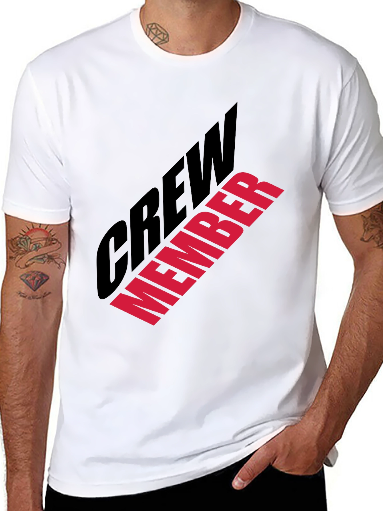 Black Crew Member Graphic Print Black T-Shirt view 8