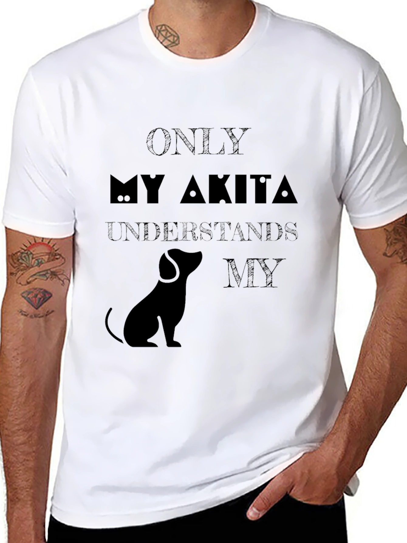 Black Only My Akita Understands T-Shirt view 8
