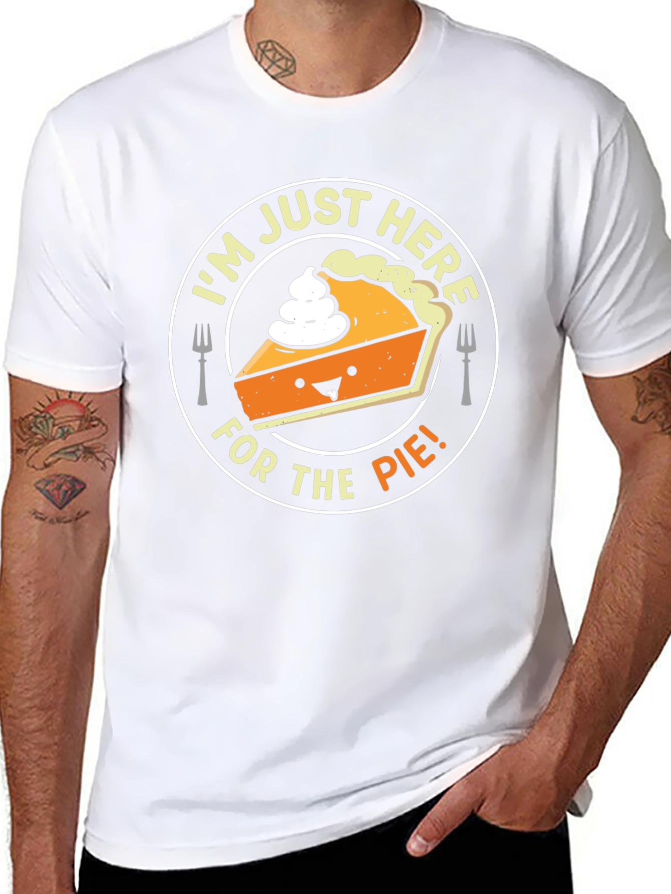 Black I'm Just Here For The Pie T-Shirt - Funny Thanksgiving Tee view 8
