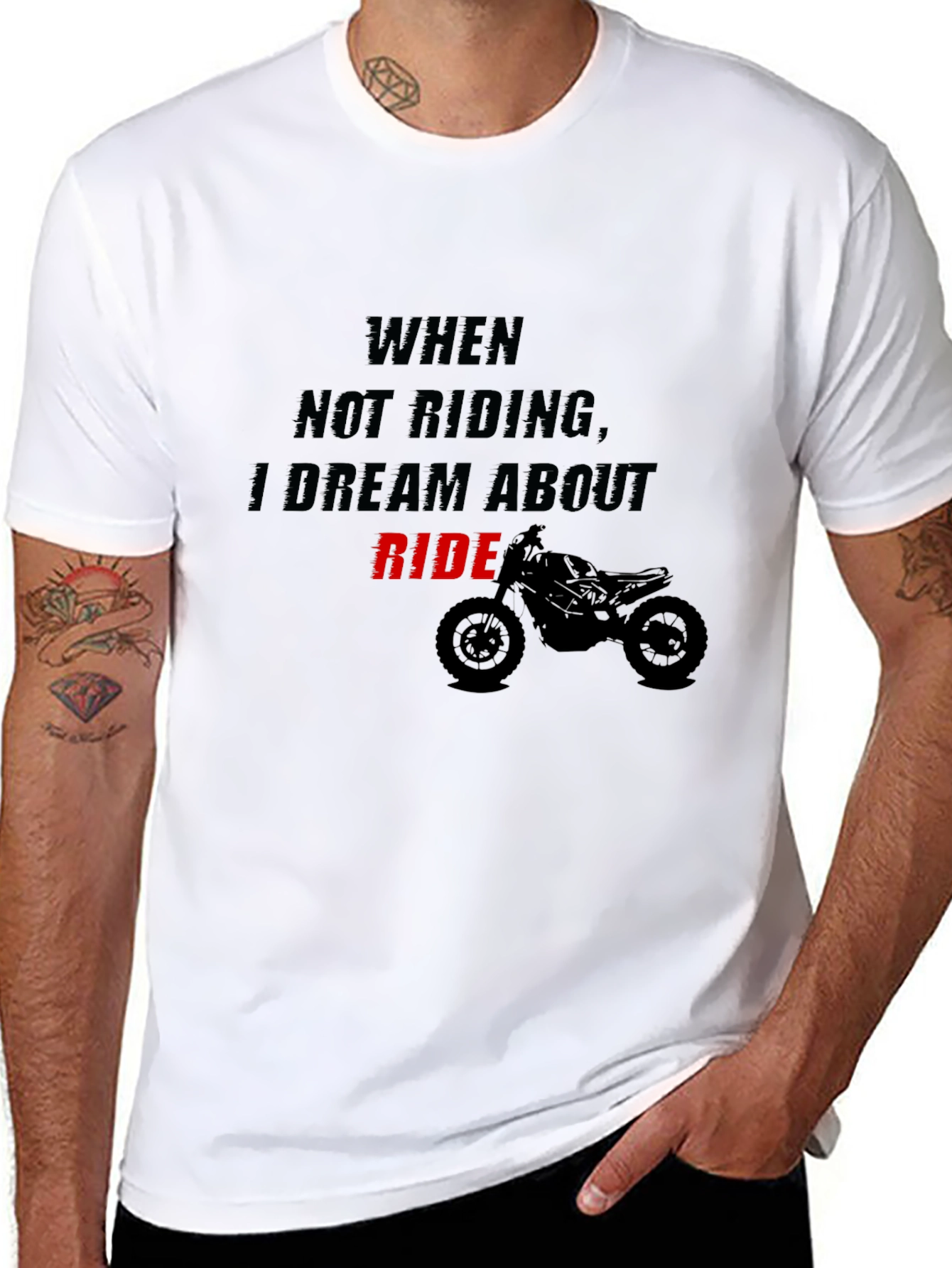 Black Motorcycle Ride Dream Graphic Tee view 8