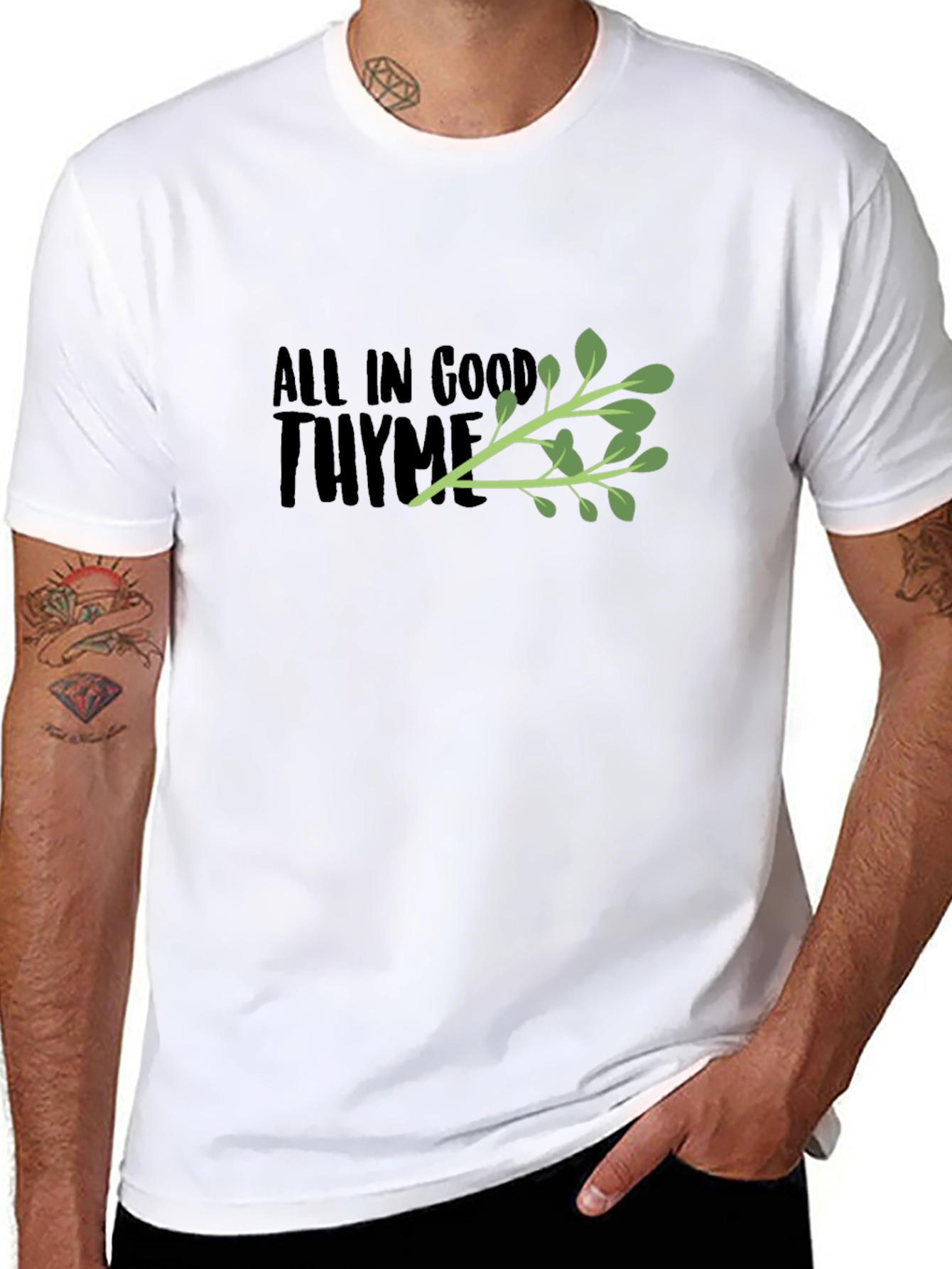 Black All in Good Thyme Graphic Tee view 8