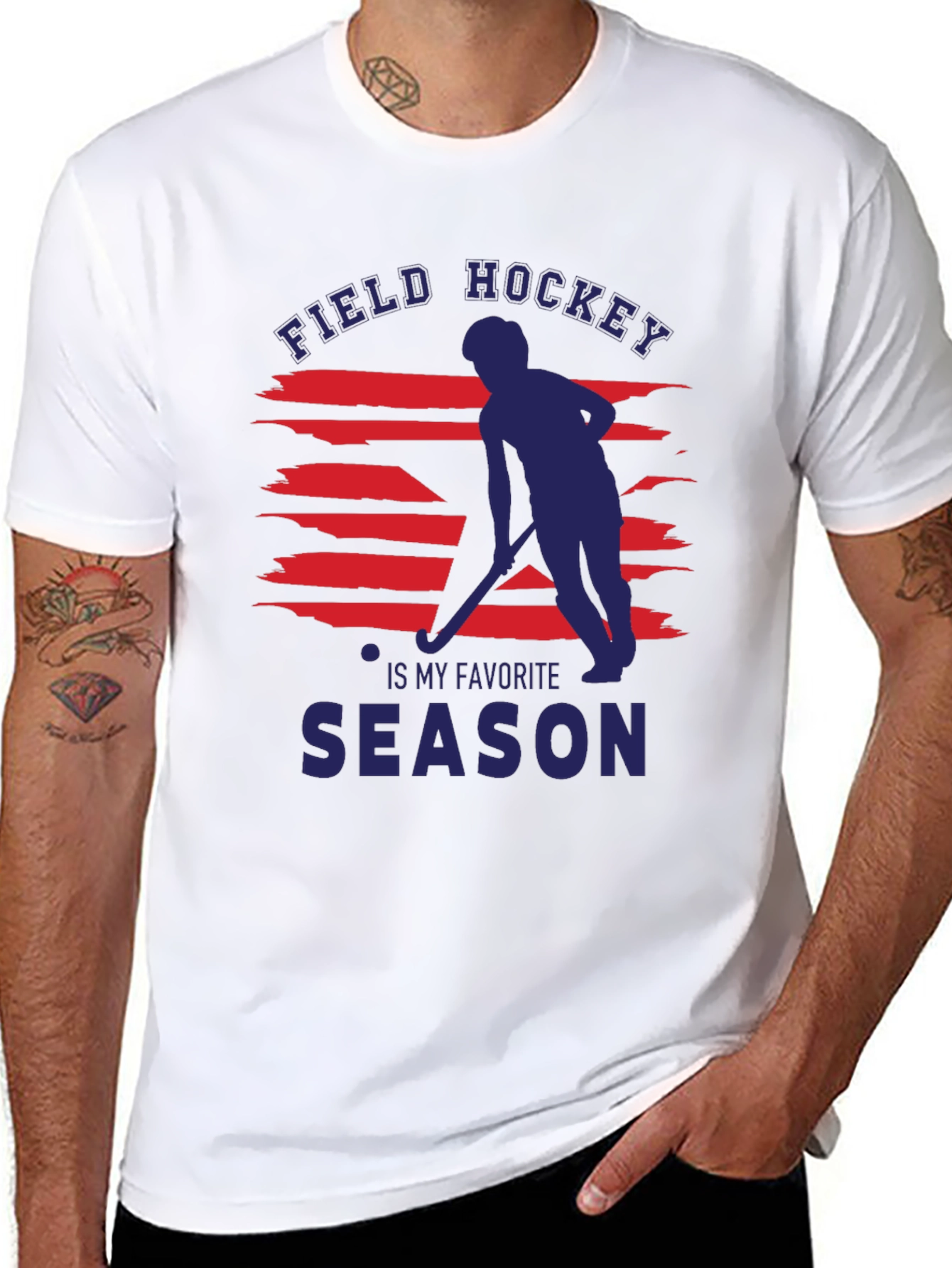 Black Field Hockey Favorite Season Graphic Tee view 8