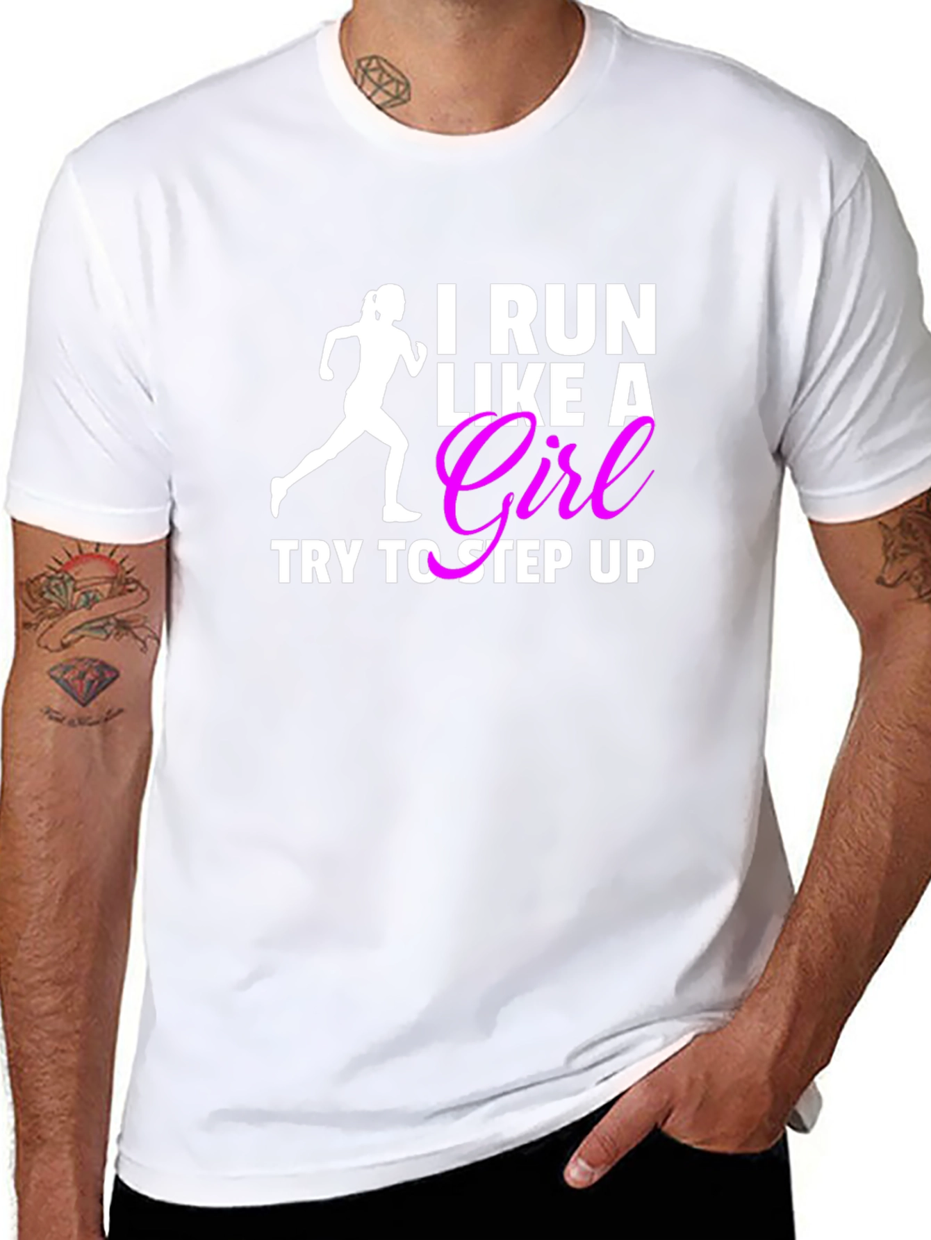 Black I Run Like a Girl T-Shirt Funny Women's Running Tee view 8