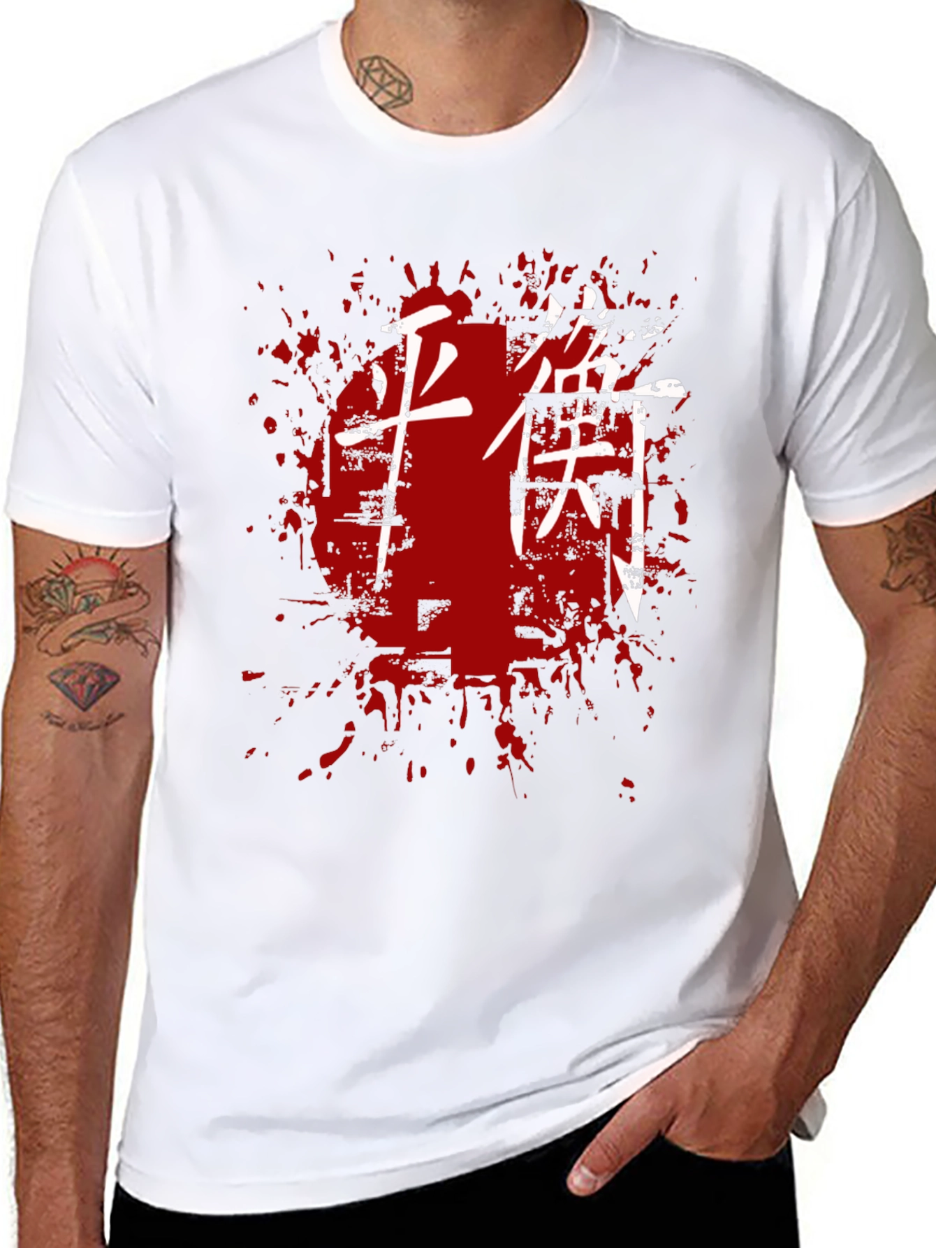 Black Balance Kanji T-Shirt - Grunge Japanese Style view 8