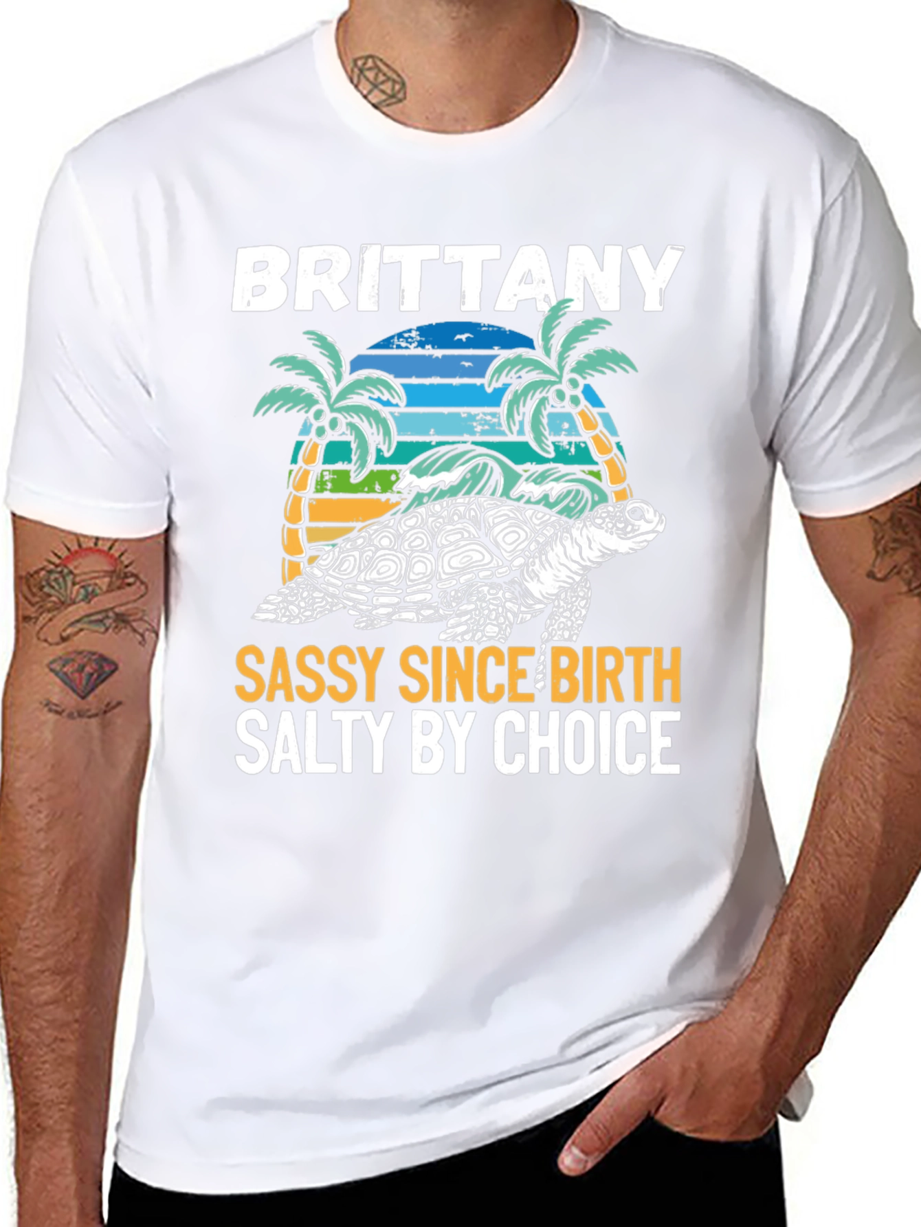 Brittany Turtle Sassy & Salty Graphic Tee - 8