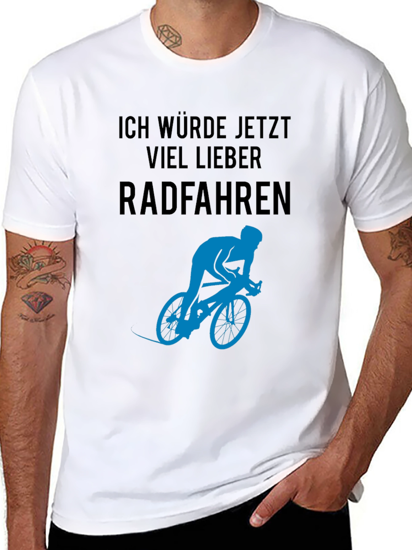 Black Ich Würde Jetzt Viel Lieber Radfahren T-Shirt view 8