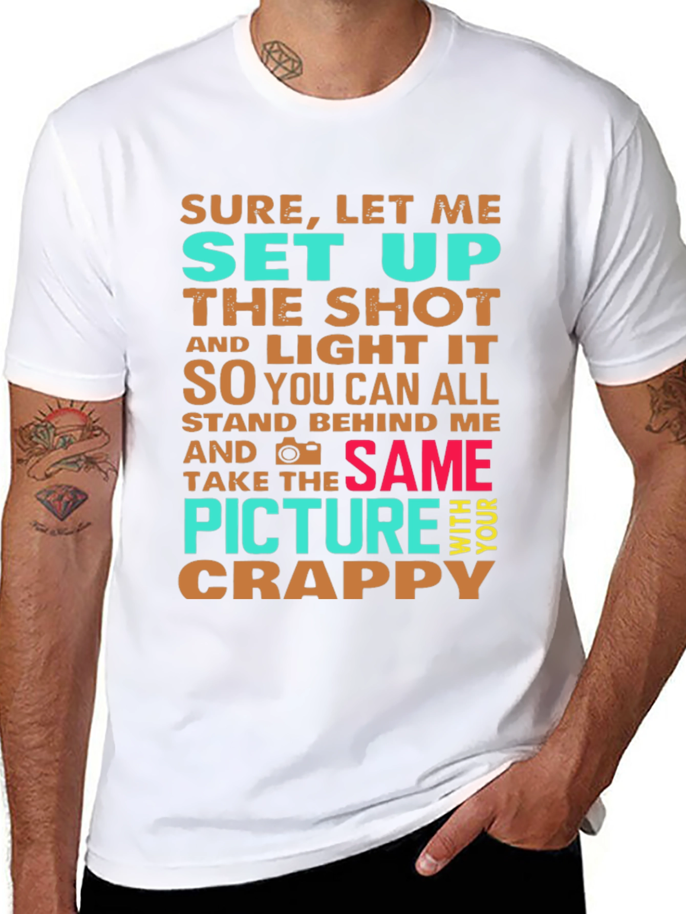 Black Funny Photographer T-Shirt - Set Up The Shot view 8