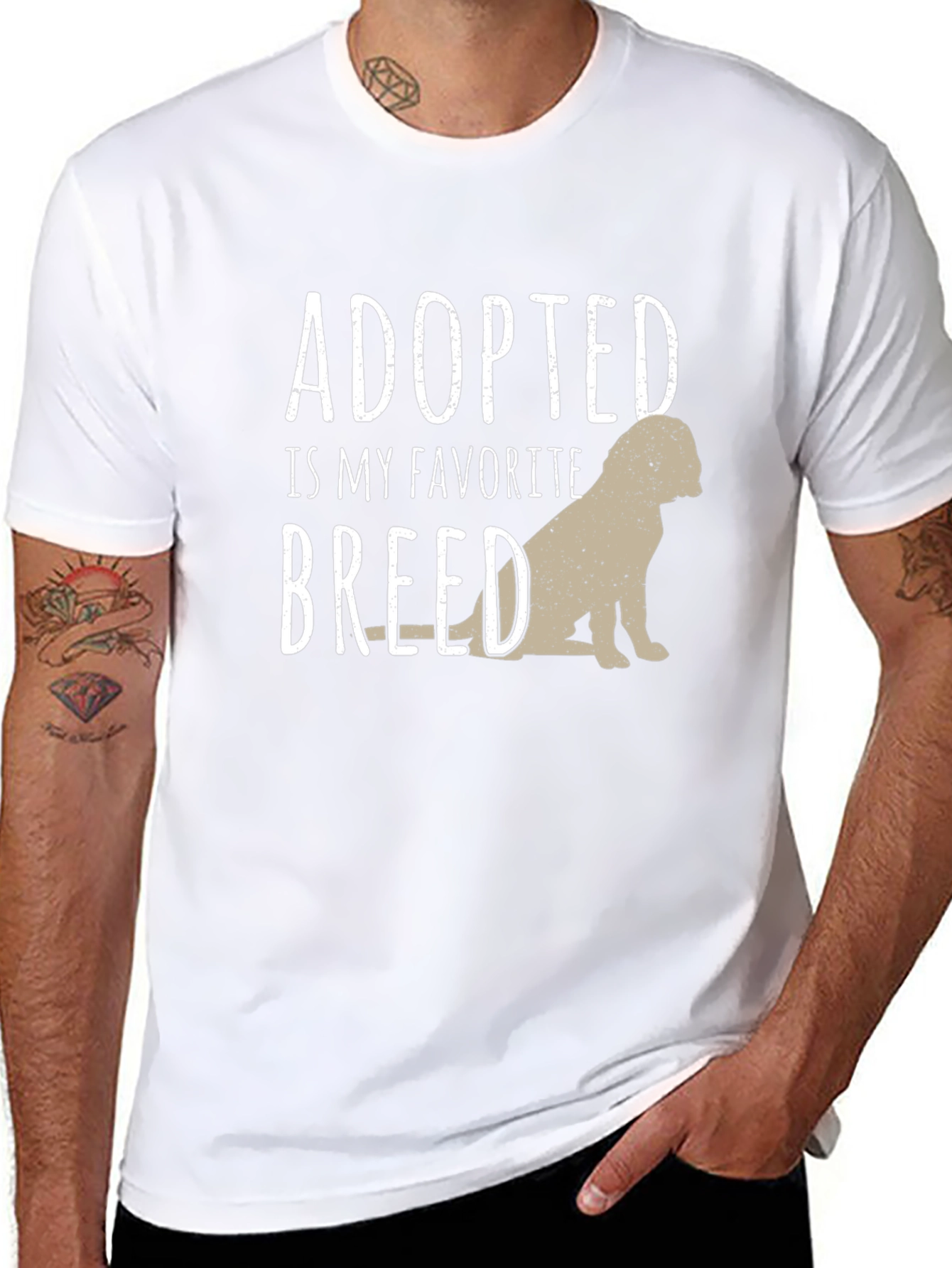 Black Adopted is My Favorite Breed T-Shirt view 8