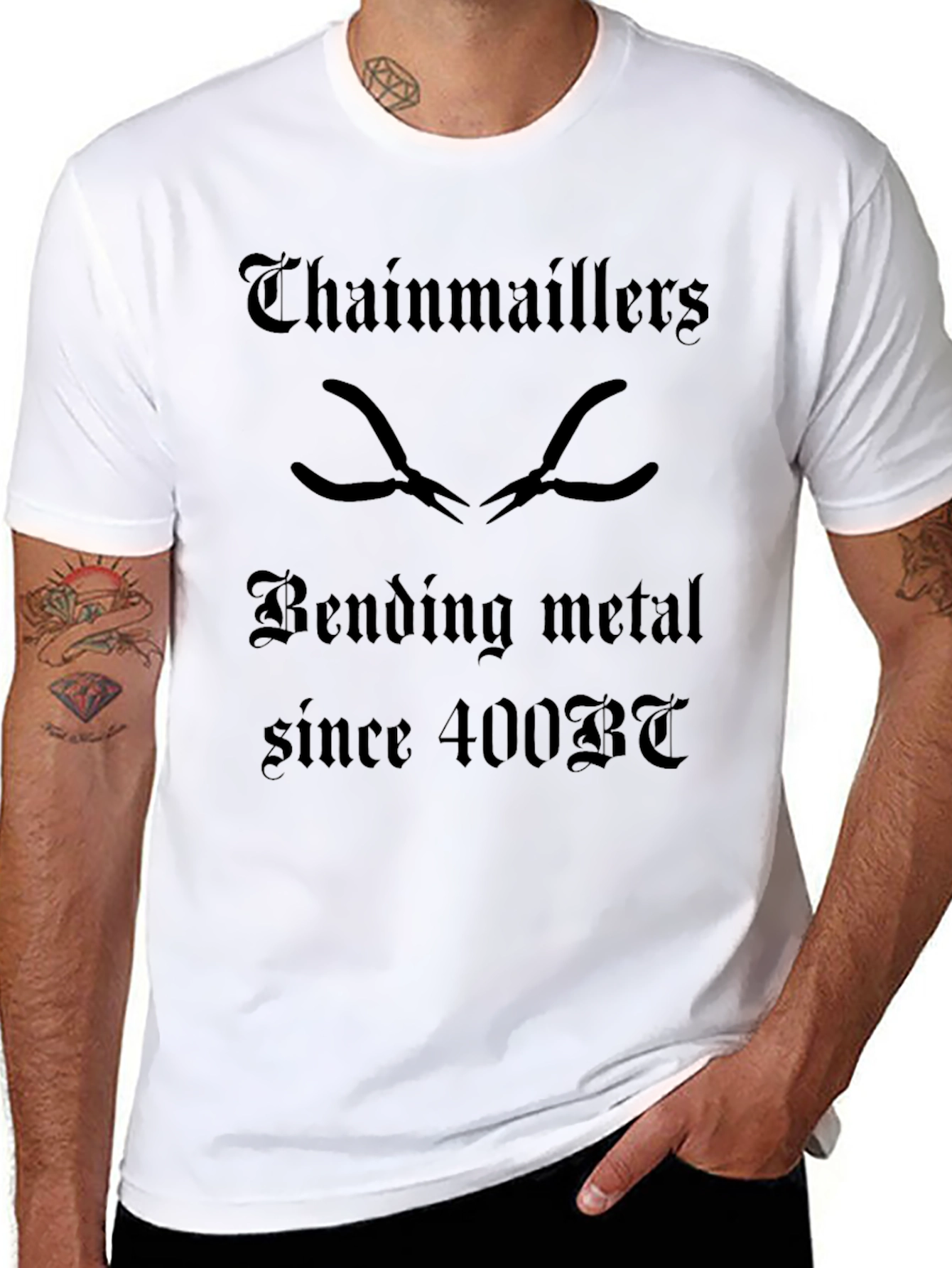 Black Chainmaille Bending Metal Since 400BT T-Shirt view 8