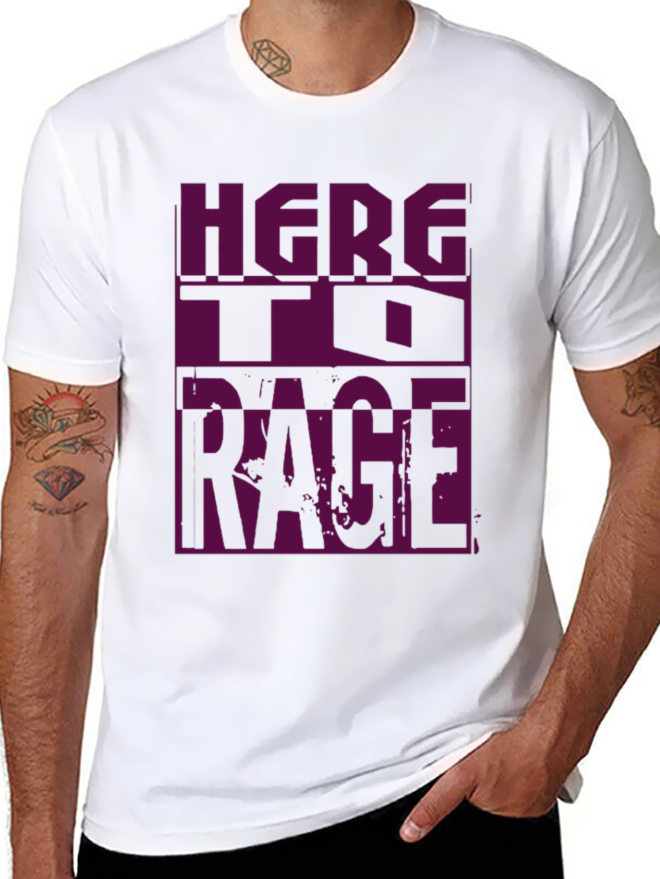 Black Here To Rage Graphic T-Shirt view 8